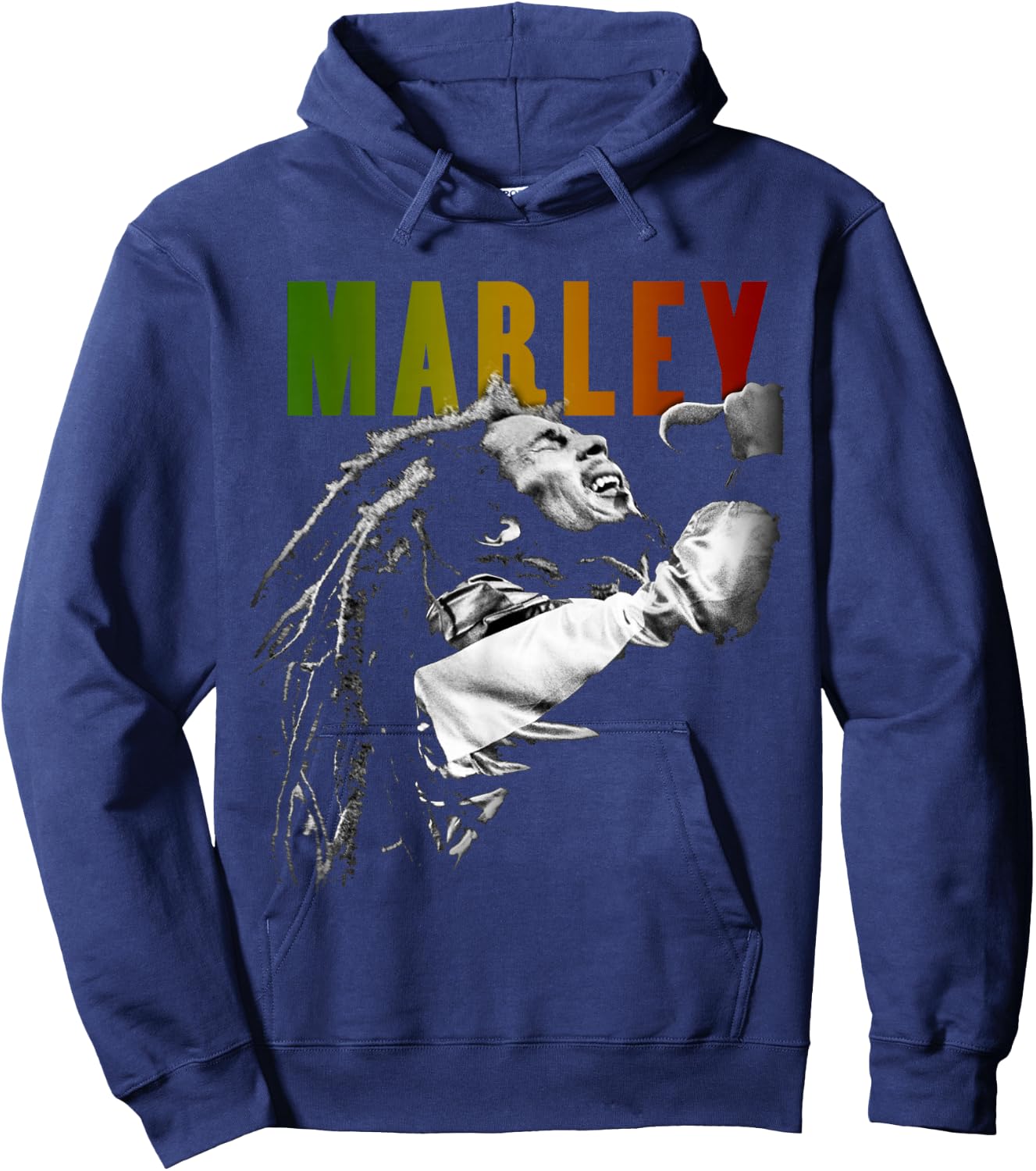 Bob Marley Rastaman Vibration Washed Hoodie - Hoodie | Navy