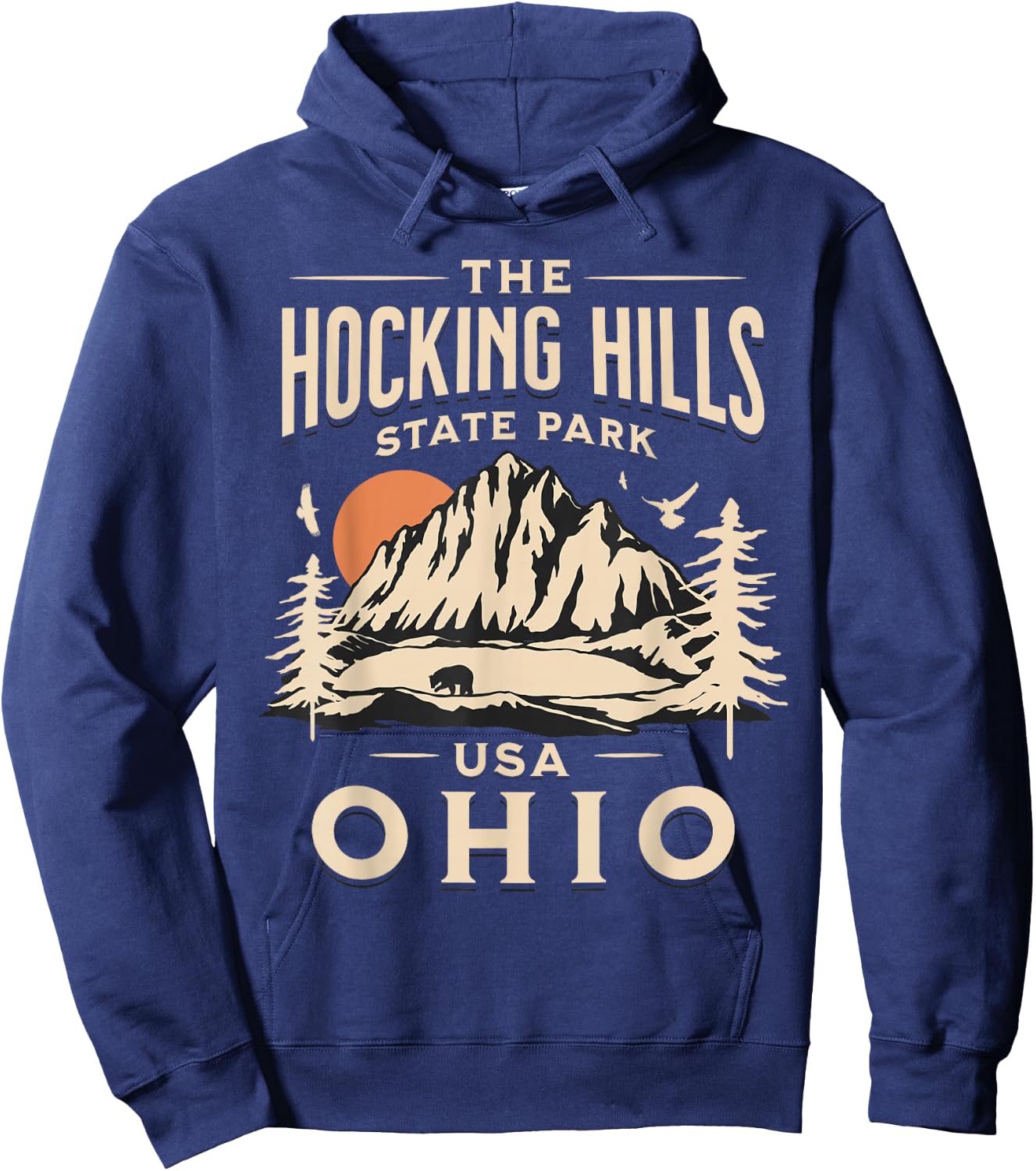 Hocking Hills Ohio Nature Hike Outdoors Vintage Hoodie - Hoodie | Navy