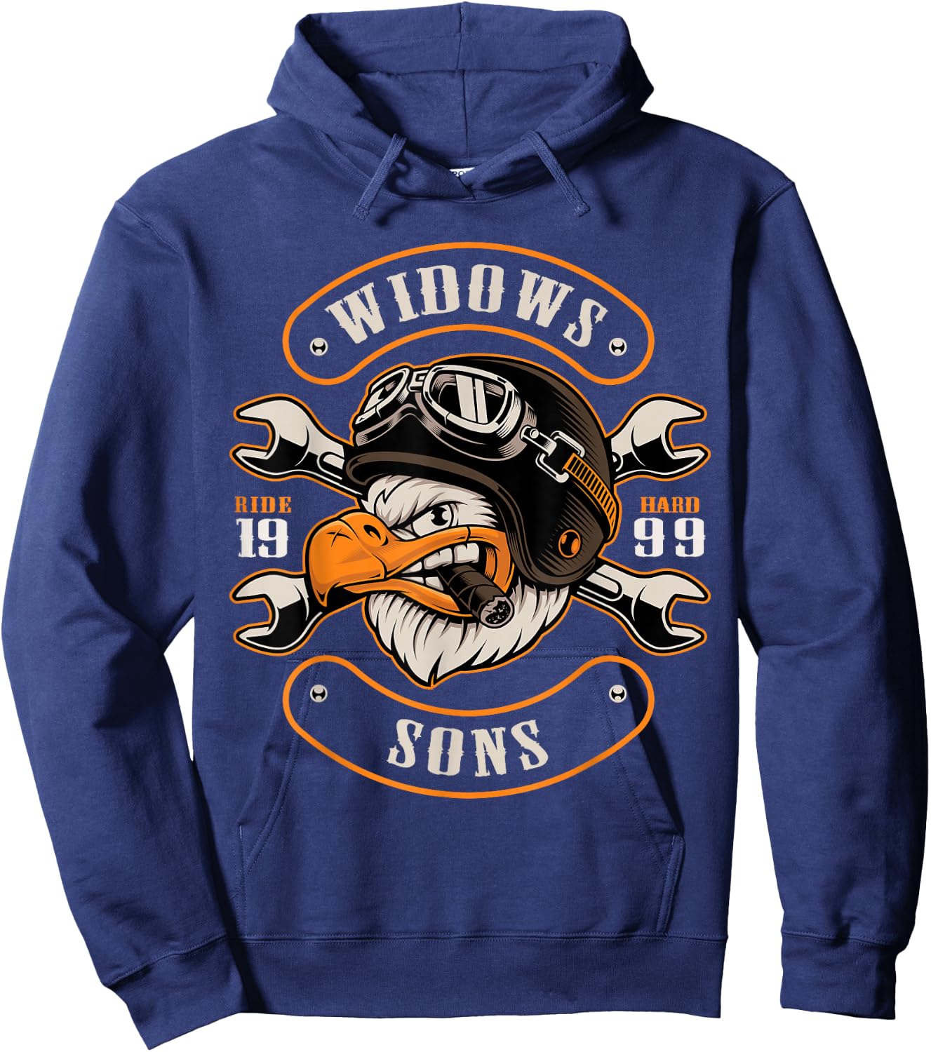 Smokin' Eagle Widows Sons Masonic Hoodie - Hoodie | Navy