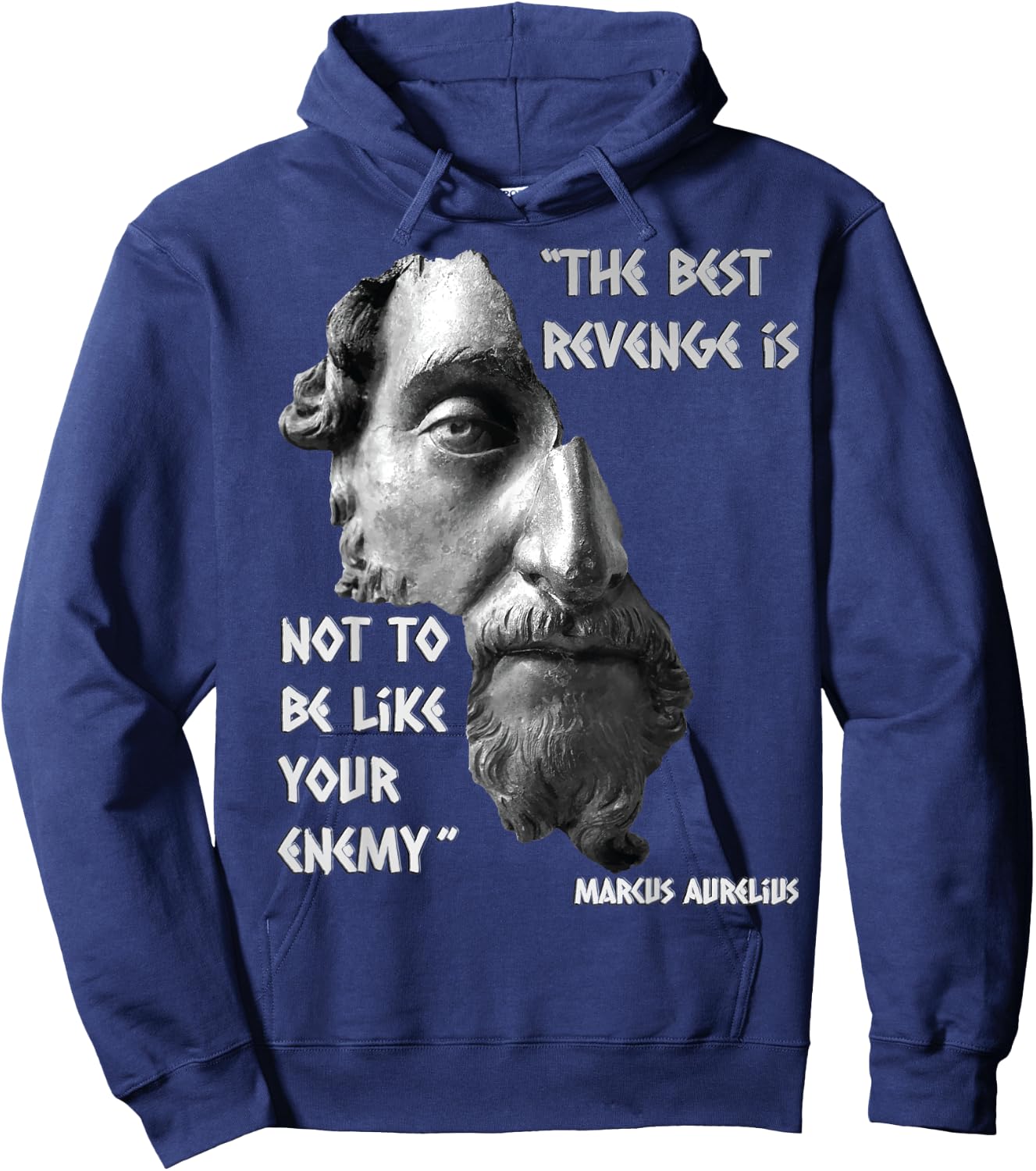 Marcus Aurelius Stoic Wisdom Best Revenge Quote Hoodie - Hoodie | Navy
