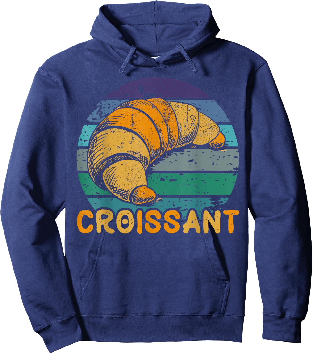 Vintage Retro Croissant Funny Pastry Chef Gifts Hoodie - Hoodie | Navy
