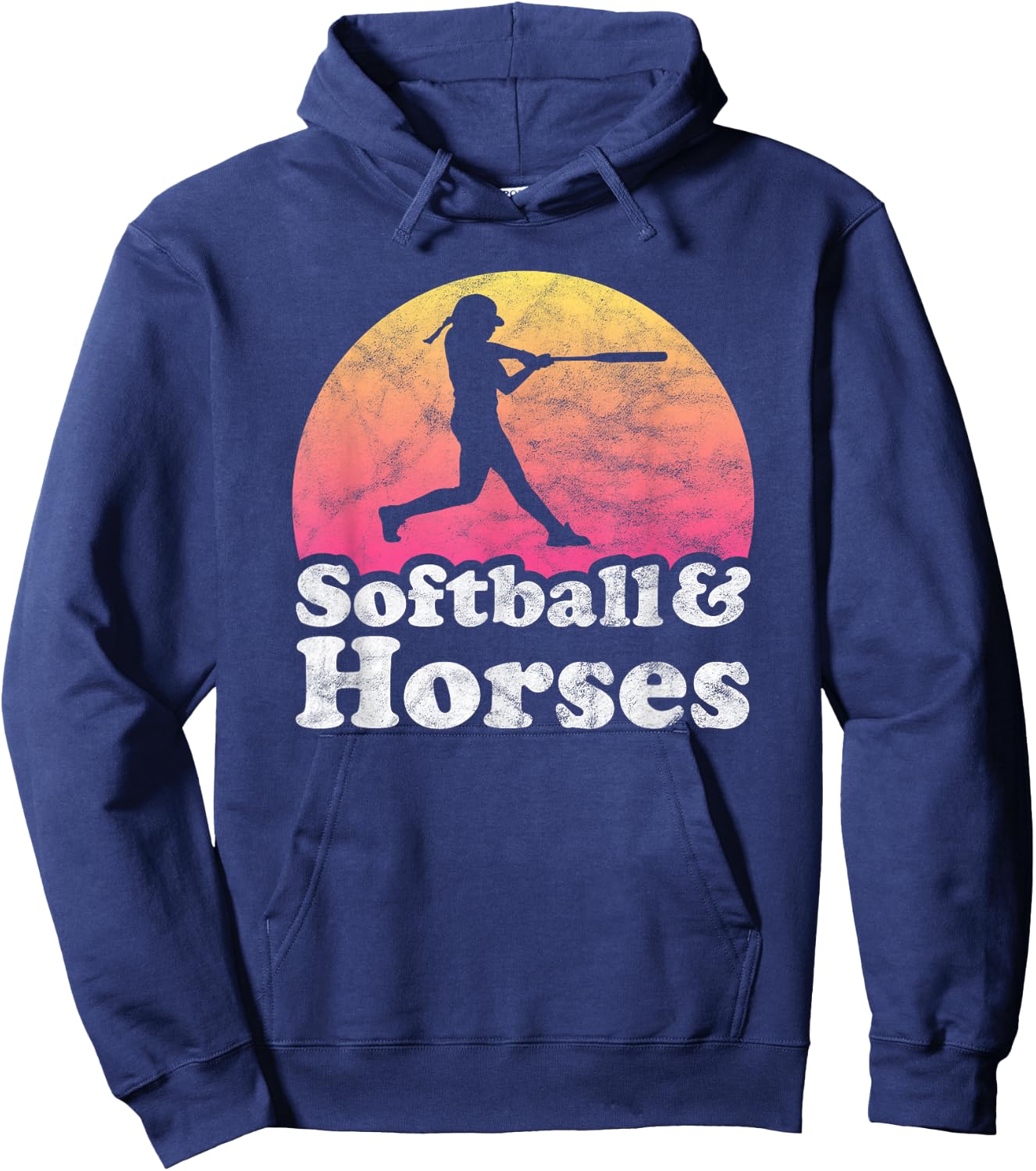 Softball and Horses Women or Girls Horse Hoodie - Hoodie | Navy
