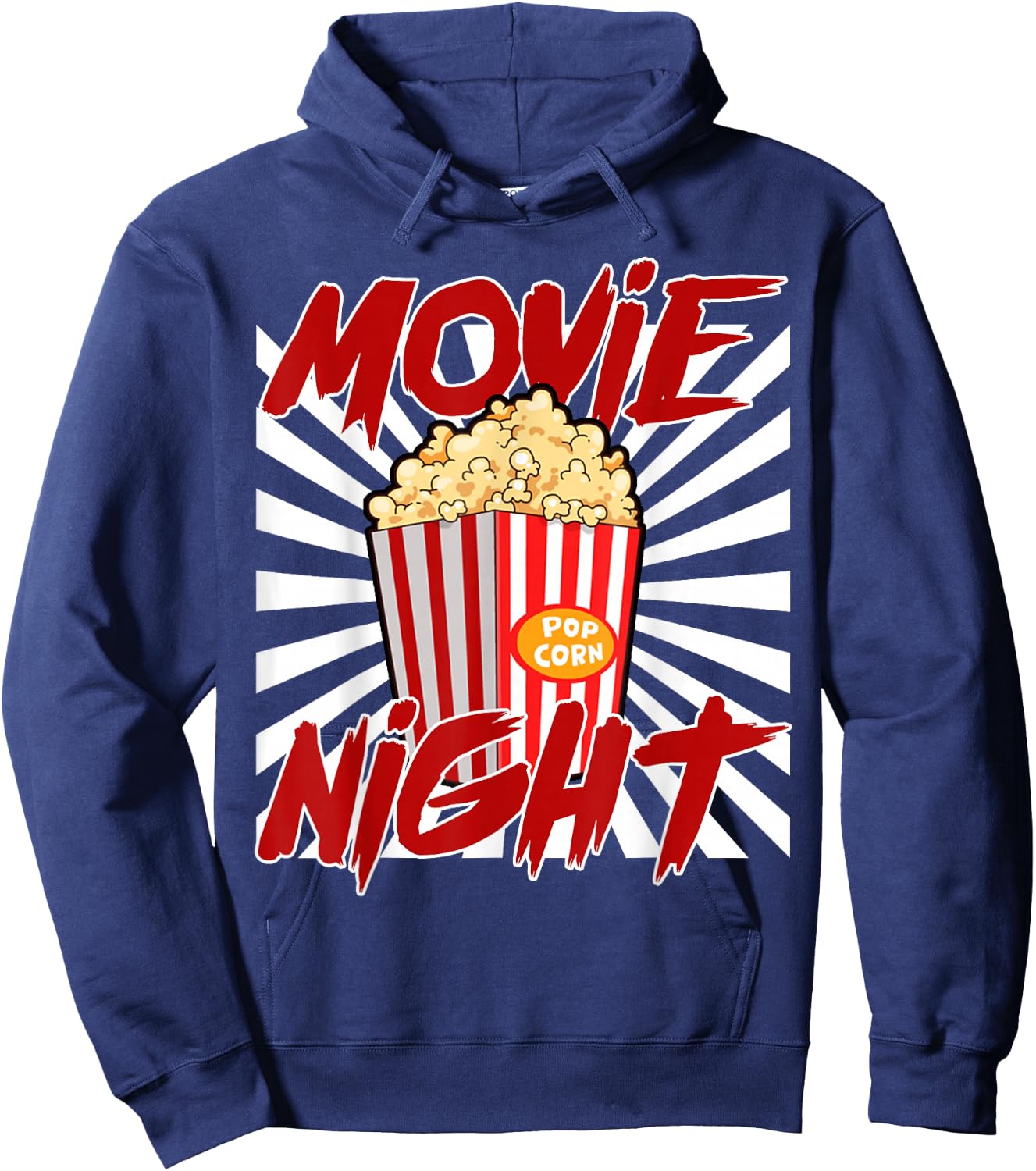 Movie Night Popcorn Funny Cinema Lover Hoodie - Hoodie | Navy