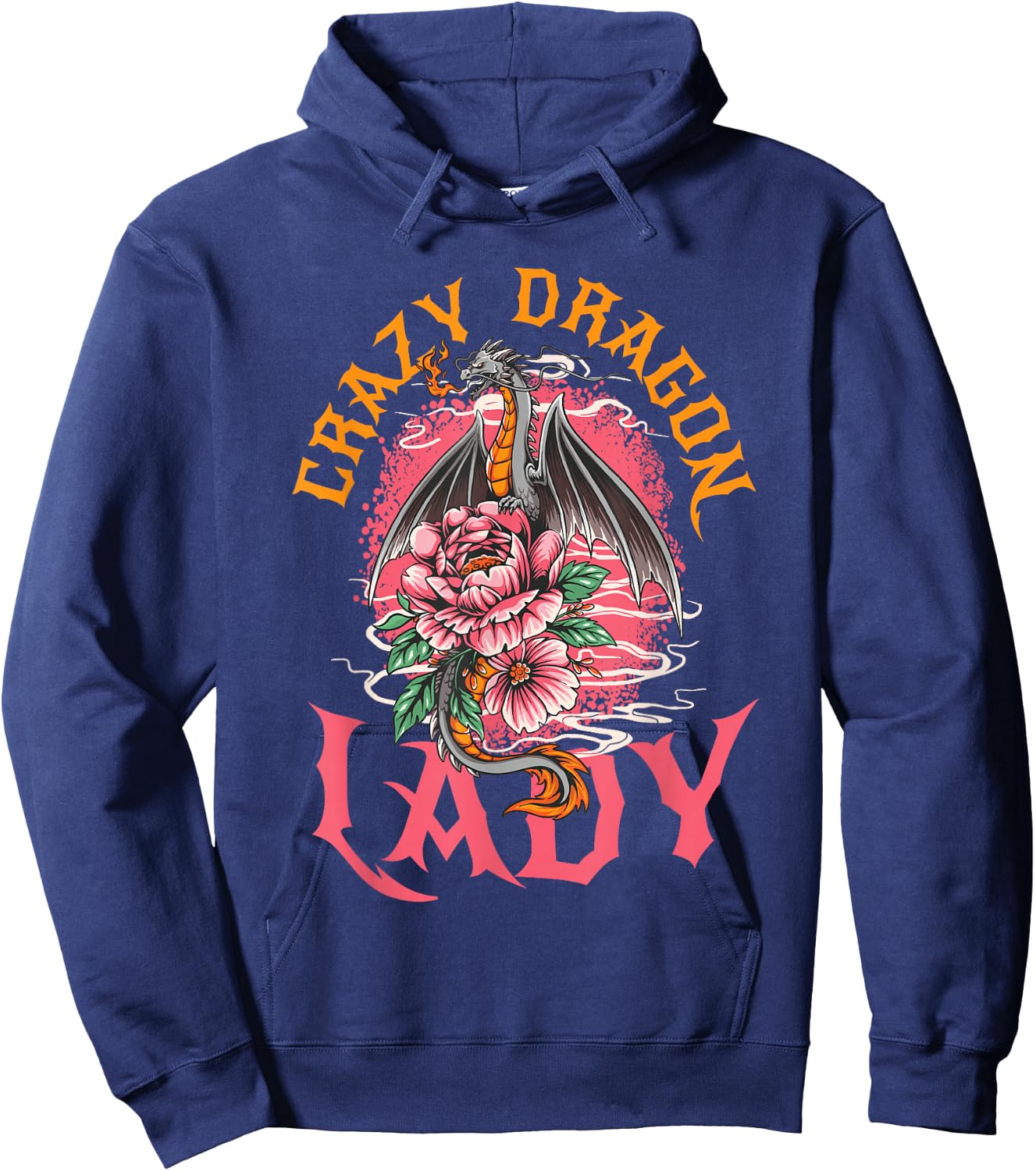 Crazy Dragon Lady Hoodie - Hoodie | Navy