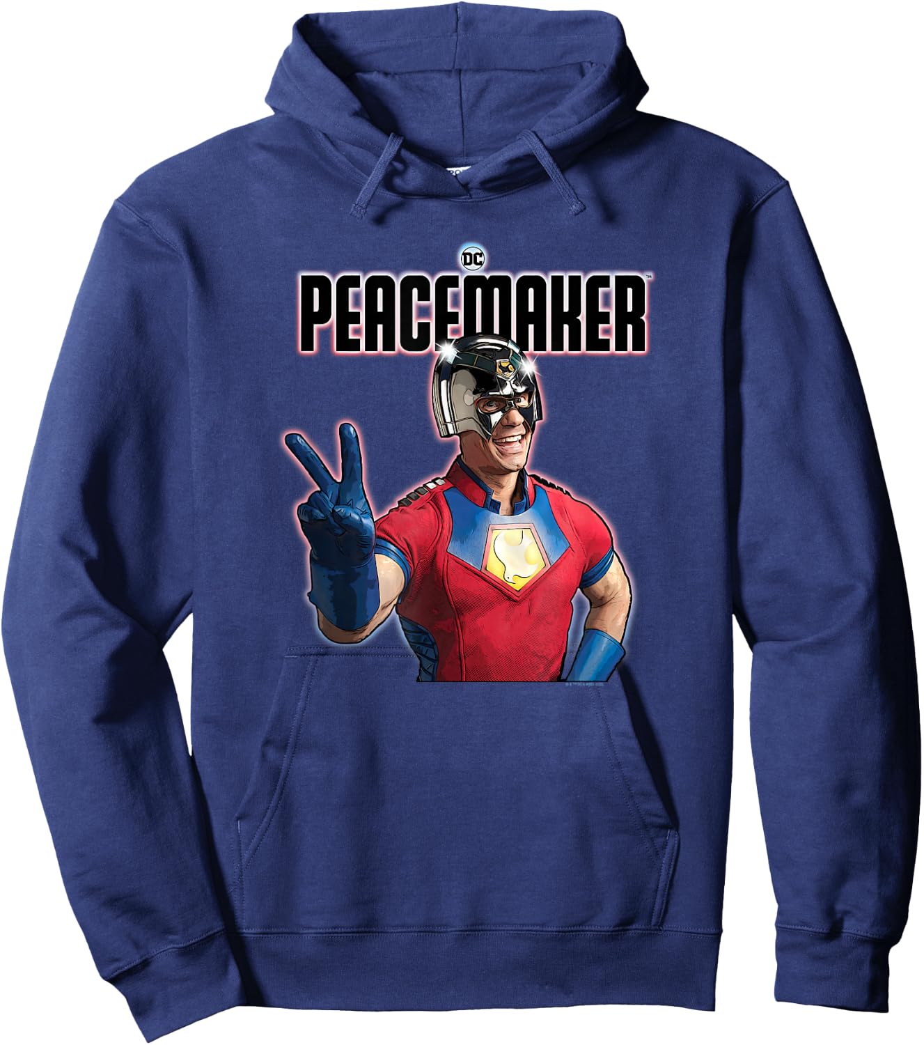 DC Comics Peacemaker Shinny Peace Sign Photo Hoodie - Hoodie | Navy