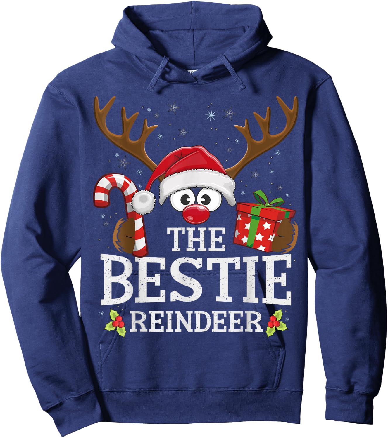 Christmas Matching The Bestie Reindeer Family Hoodie - Hoodie | Navy