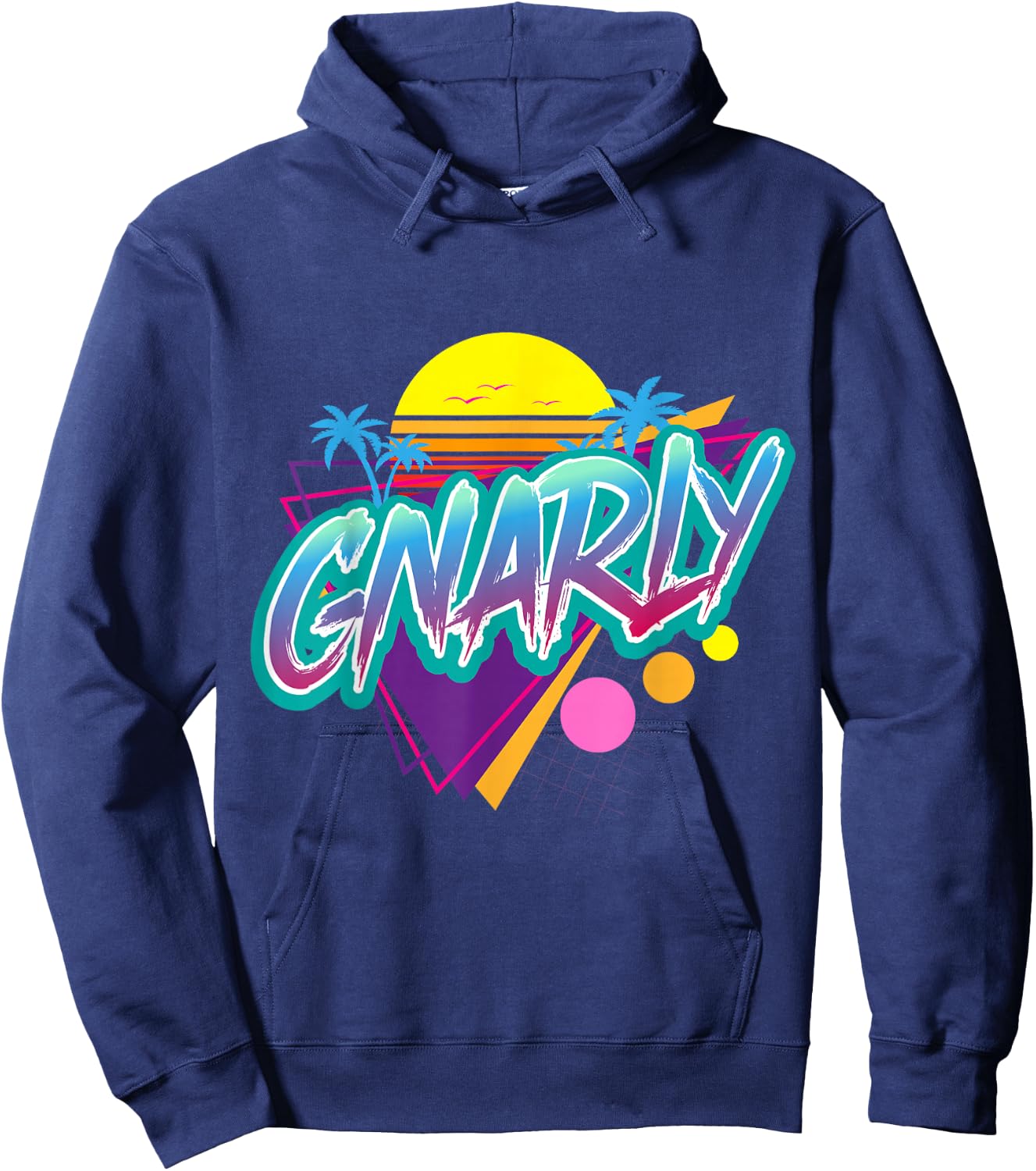 Gnarly Retro 1980s Nostalgic 80s - Retrowav Hoodie - Hoodie | Navy