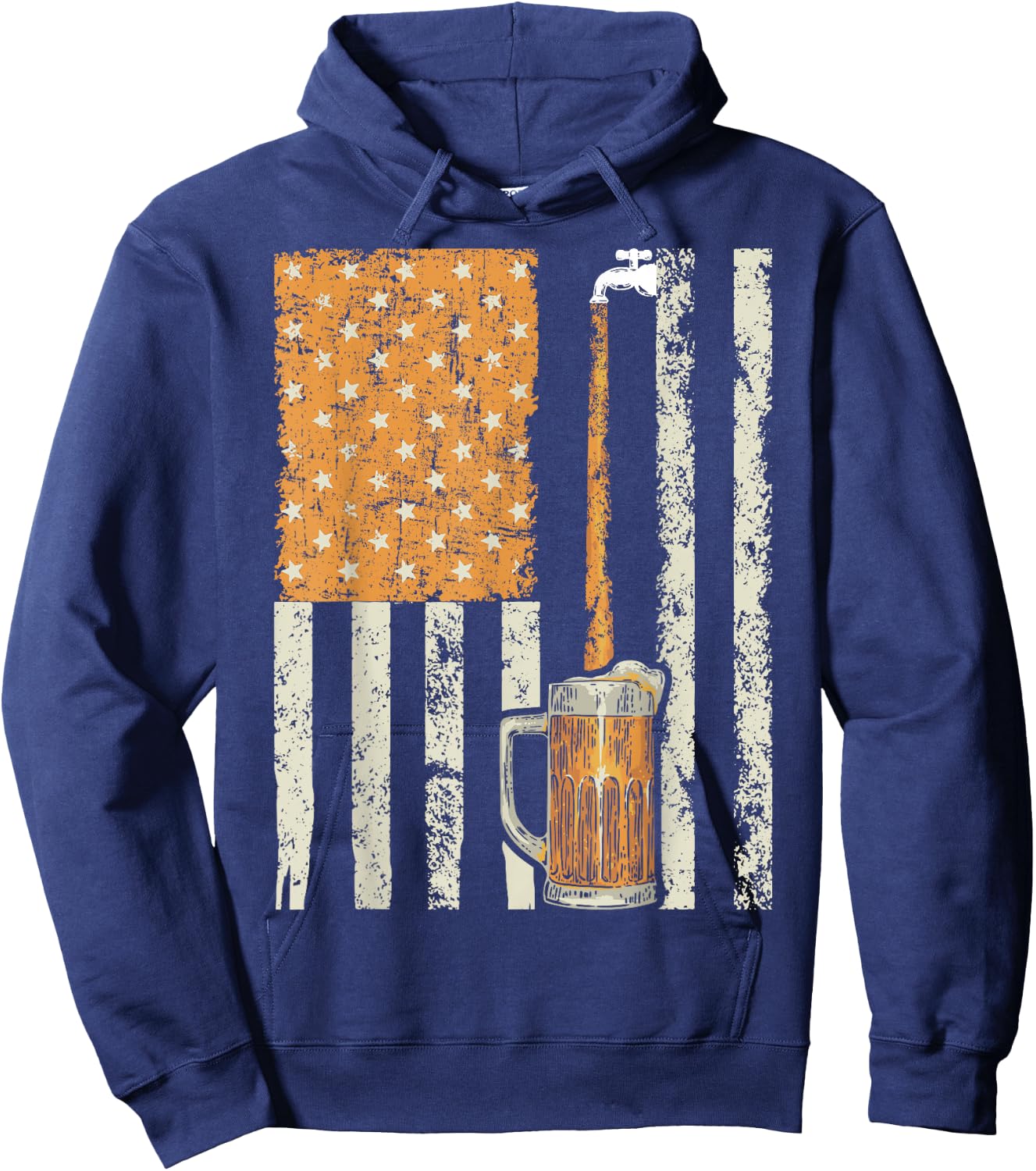 Brewery American Flag Craft Beer American Pride Hoodie - Hoodie | Navy