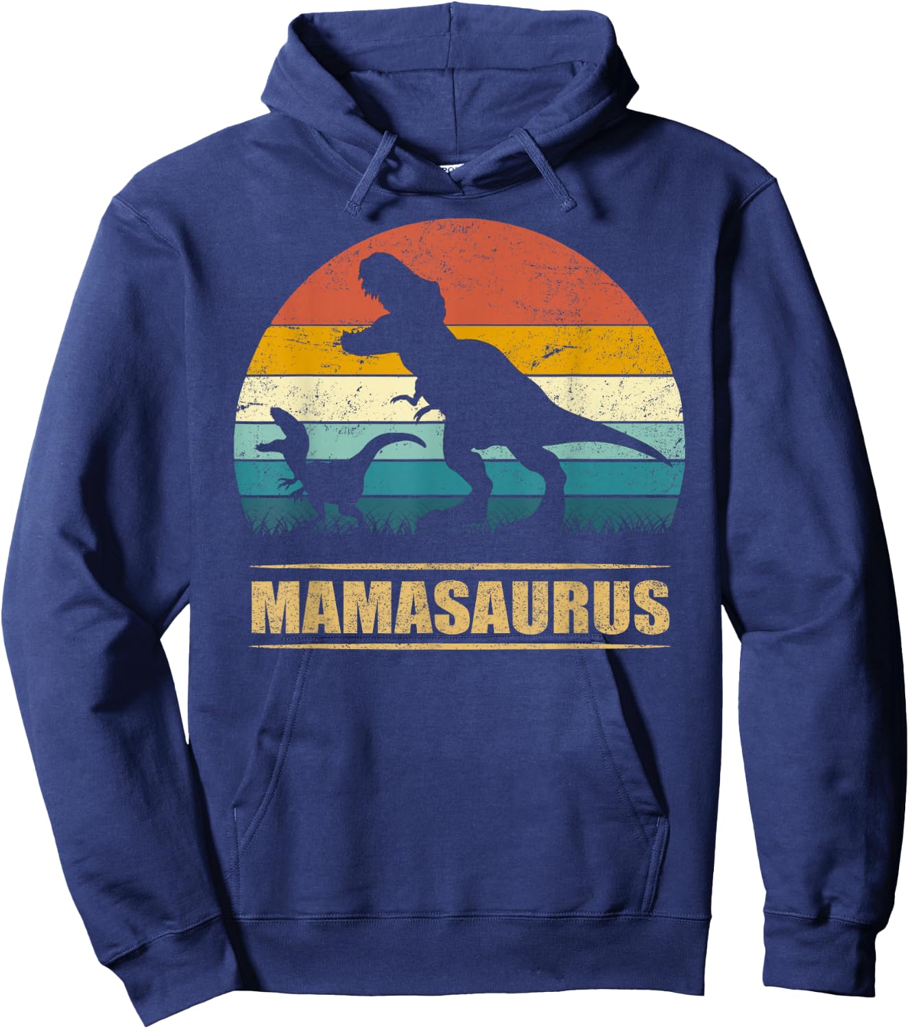 Mamasaurus T Rex Dinosaur Mama Saurus Funny Hoodie - Hoodie | Navy