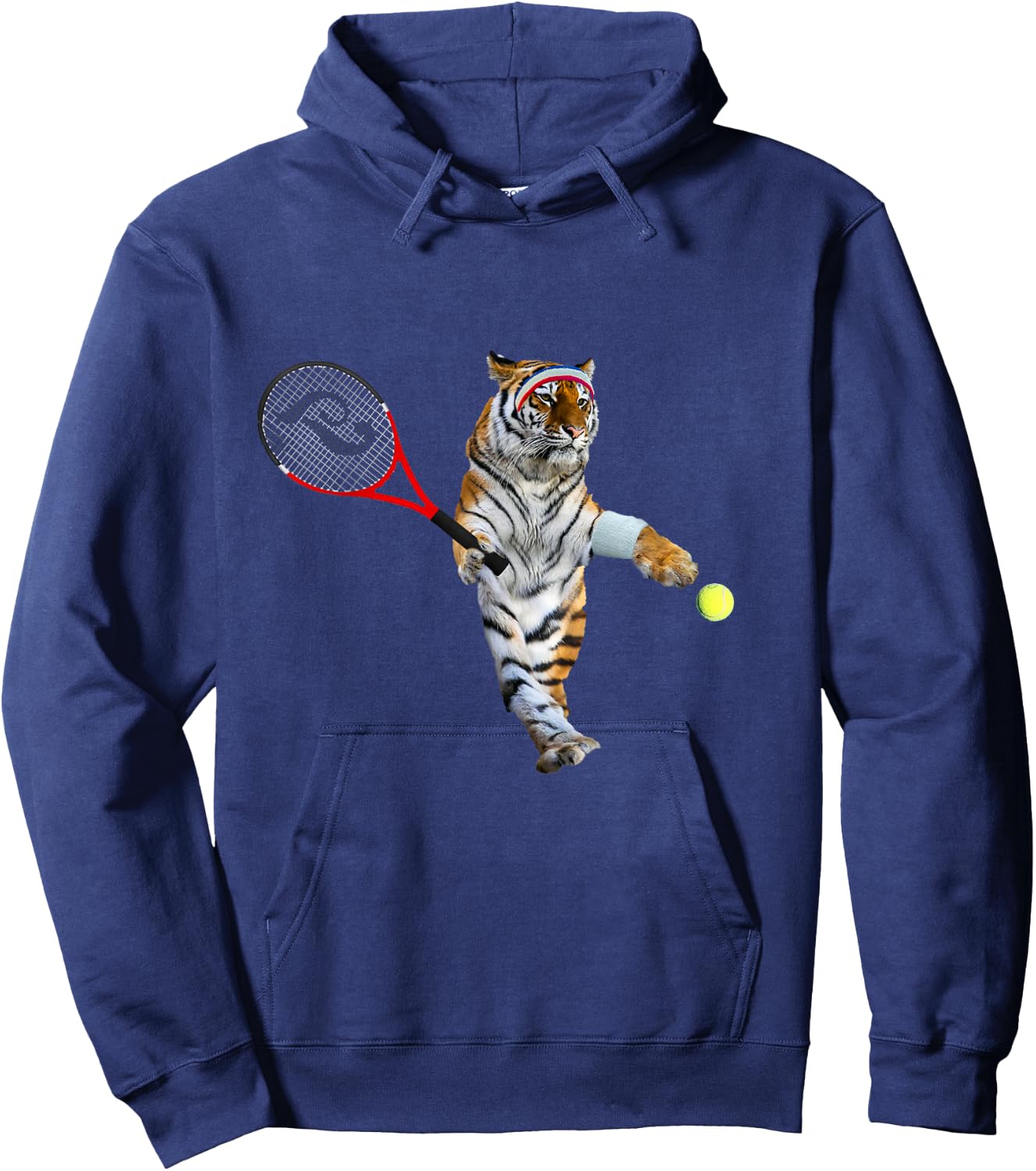 Tiger tiger tiger playing tennis, funny cute Hoodie - Hoodie | Navy