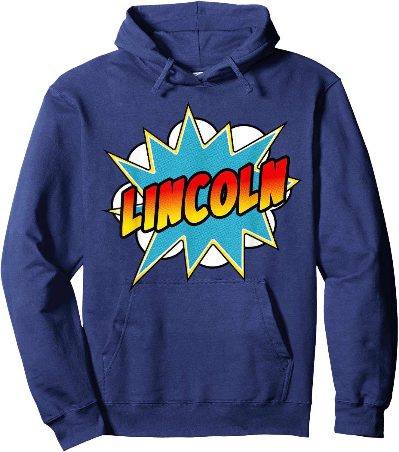 Boys Lincoln Comic Book Superhero Name Hoodie - Hoodie | Navy