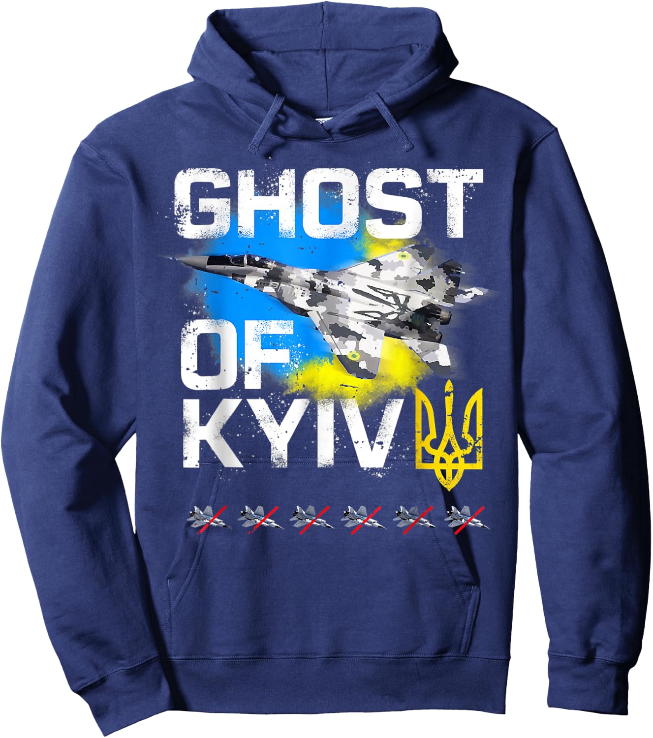 The Ghost Of Kyiv I Stand With Ukraine Hoodie - Hoodie | Navy