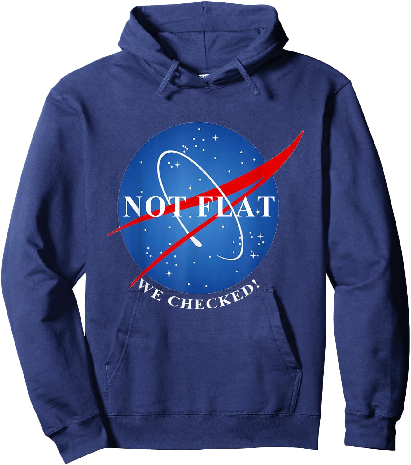 Not Flat We Checked Not Flat Earth Hoodie - Hoodie | Navy