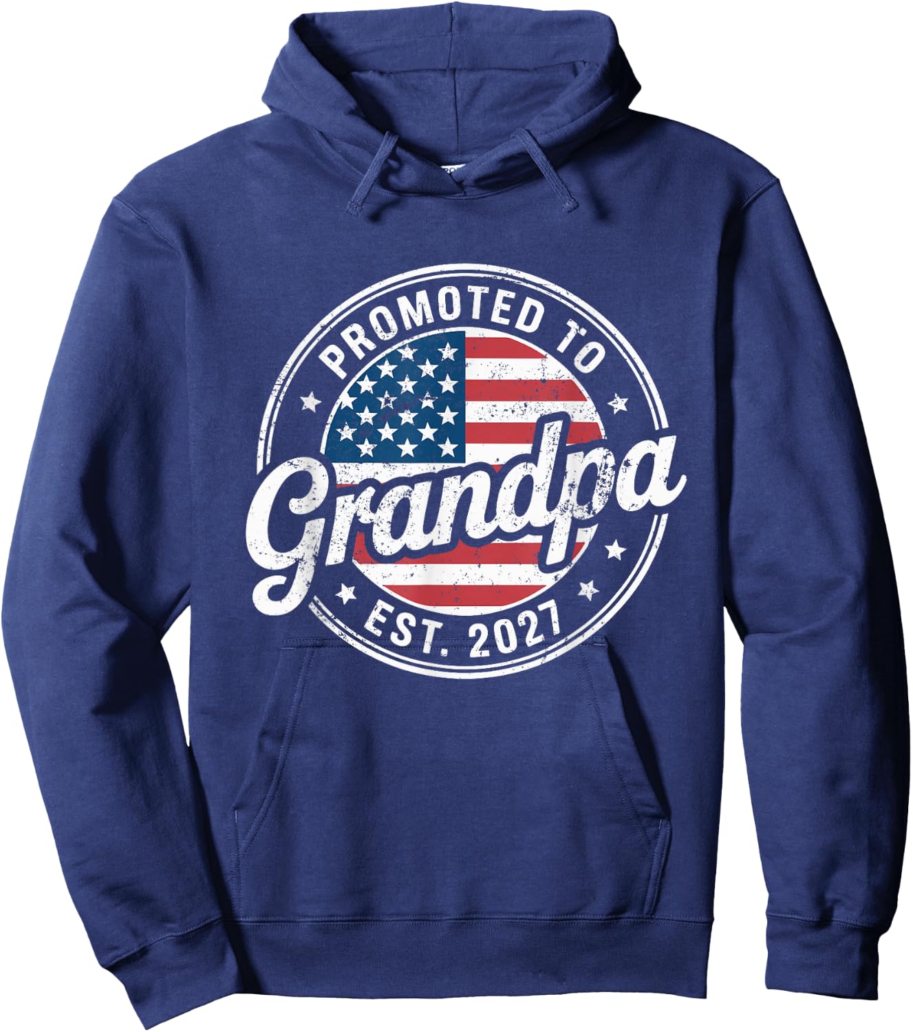 Promoted to Grandpa Est. 2027 New Grandpa USA Hoodie - Hoodie | Navy