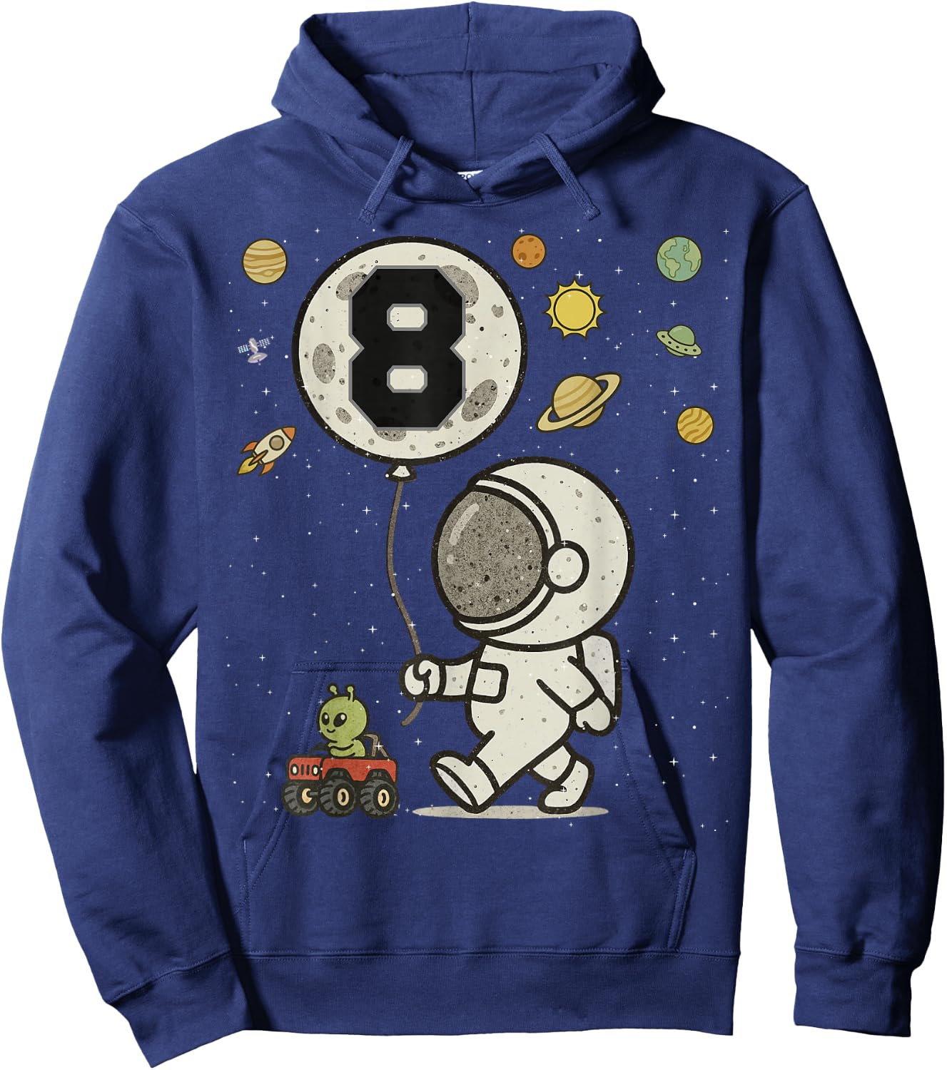 Astronaut 8 Year Old Space Birthday Hoodie - Hoodie | Navy