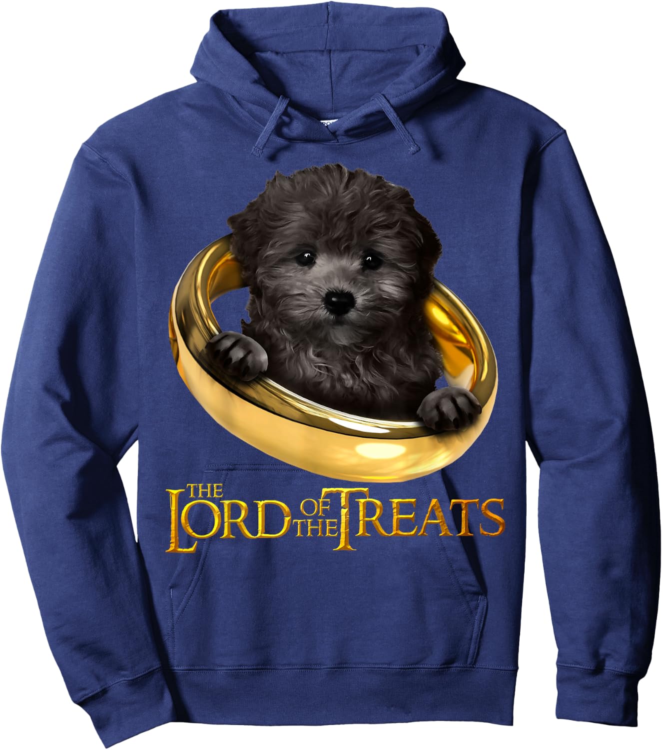 Lord of the Treats - Cute Black Maltipoo Puppy Hoodie - Hoodie | Navy