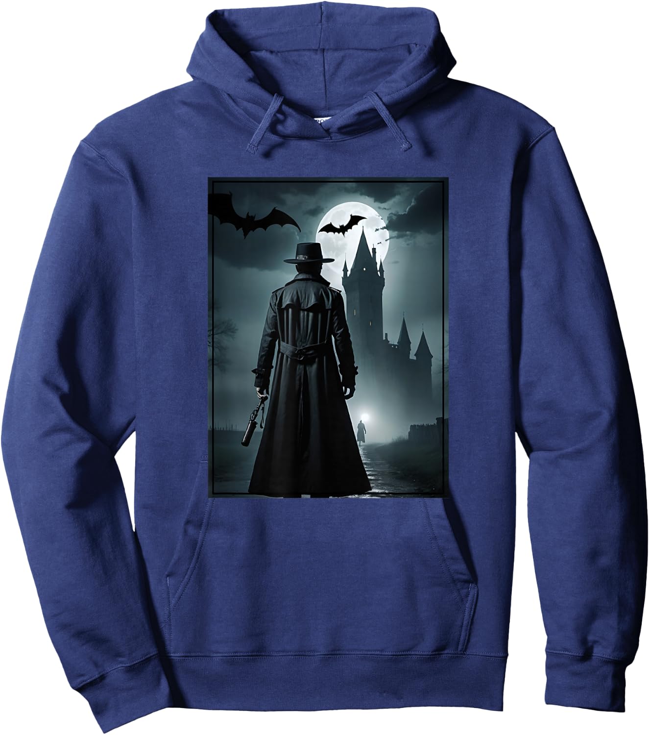 Van Helsing approaching Dracula's castle Hoodie - Hoodie | Navy