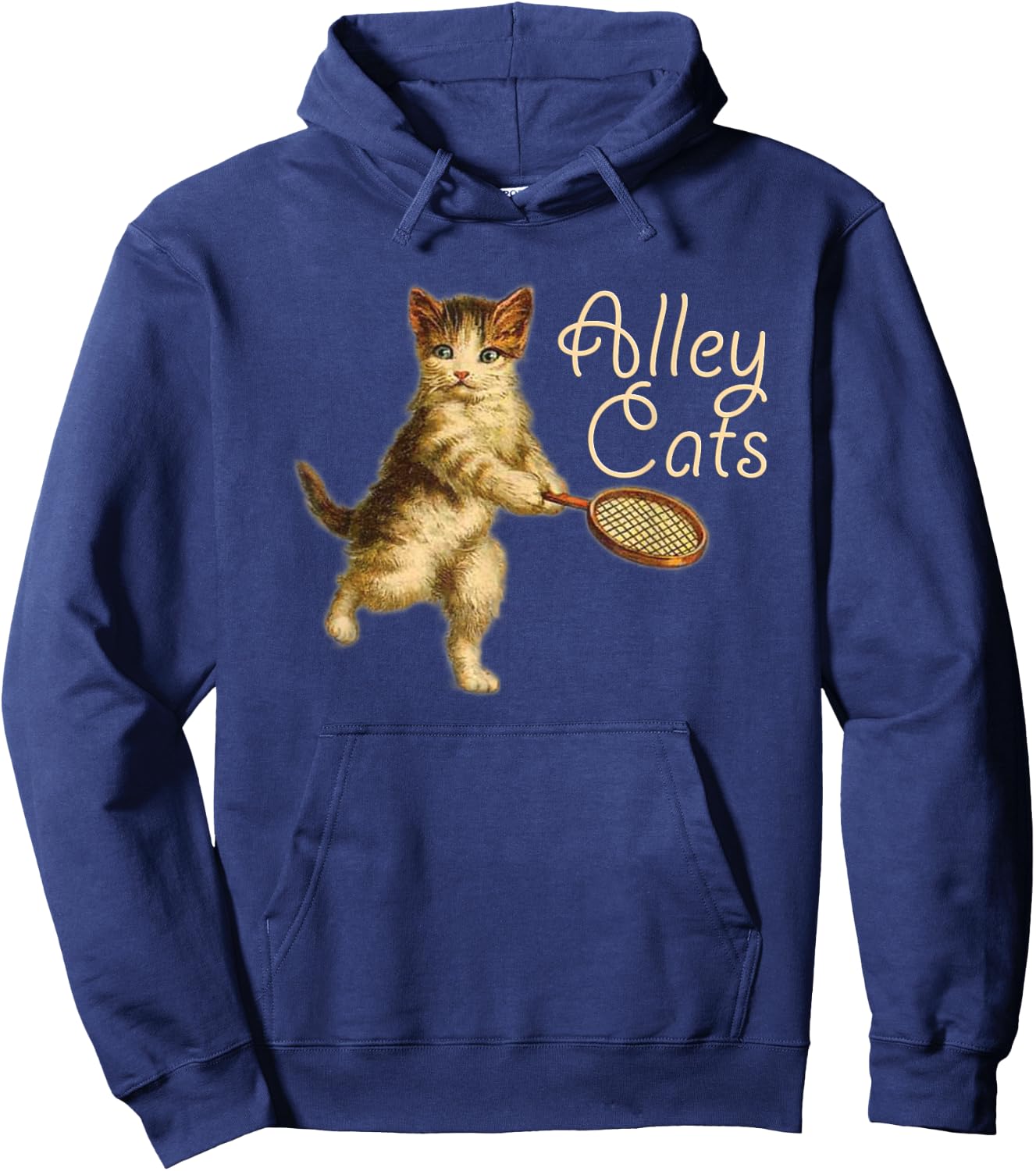 Cute, Funny Alley Cats Tennis Hoodie - Hoodie | Navy