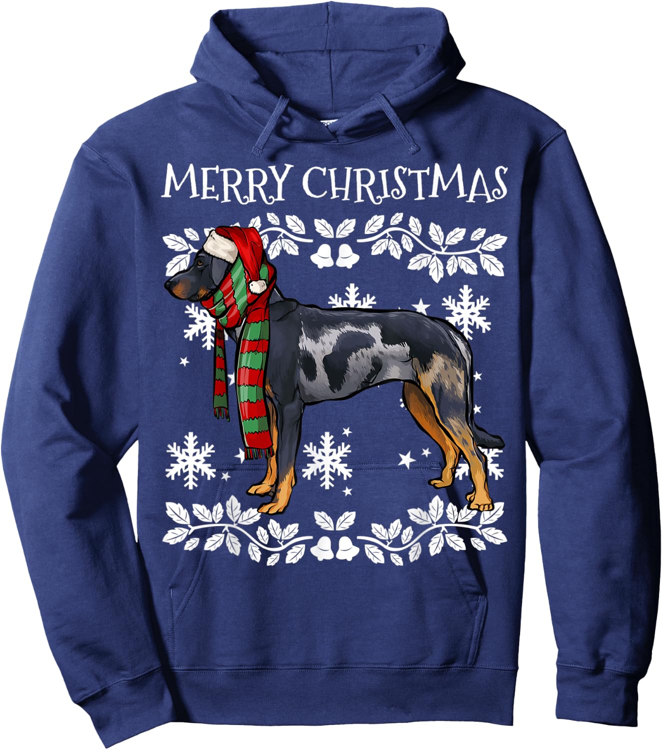 Merry Christmas Ornament Beauceron Xmas Santa Hoodie - Hoodie | Navy