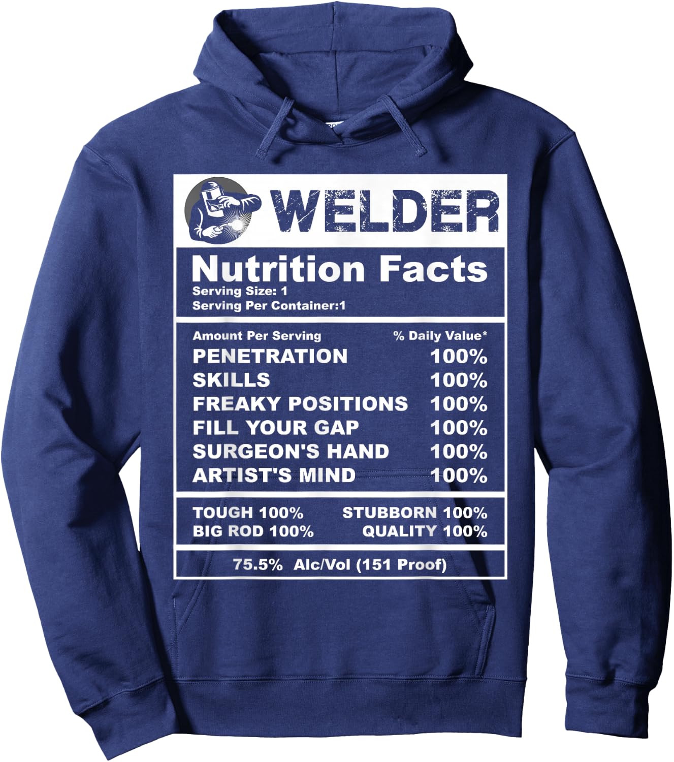 Welder Nutrition Facts Welder Hoodie - Hoodie | Navy
