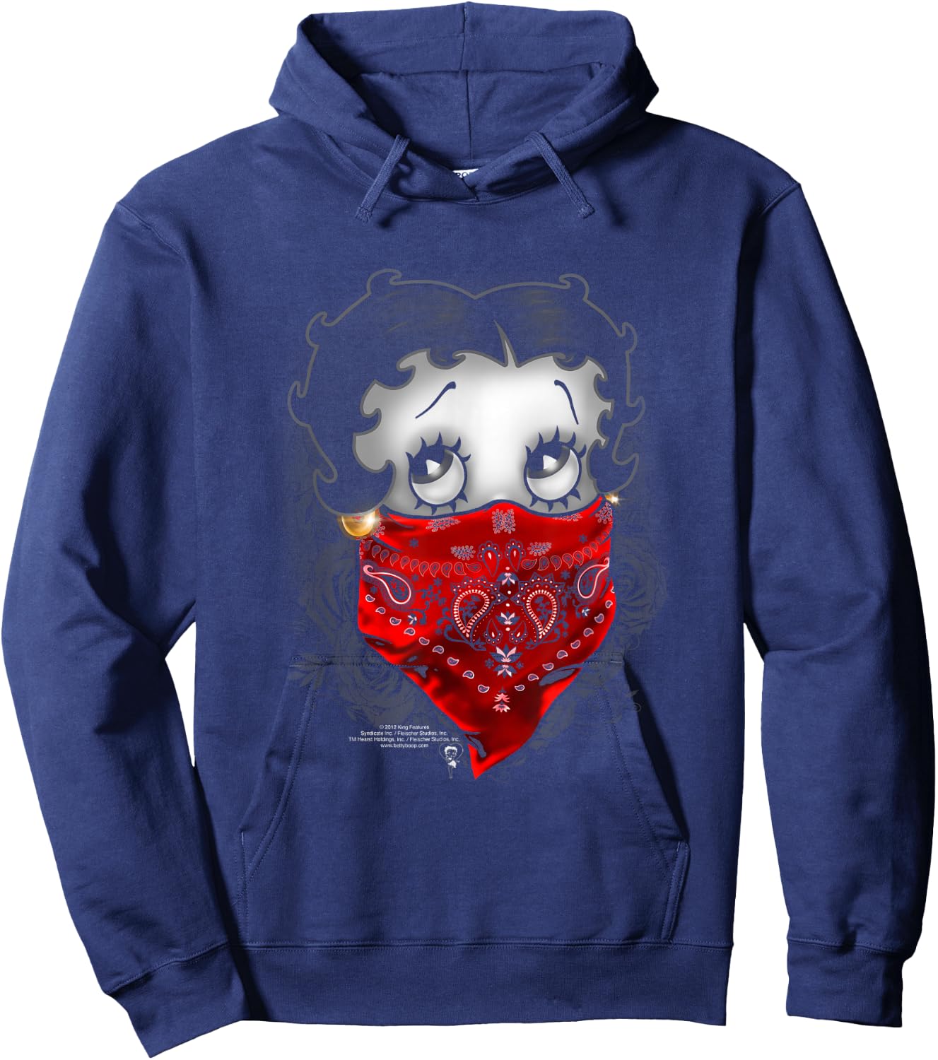 Betty Boop Bandana & Roses Hoodie - Hoodie | Navy