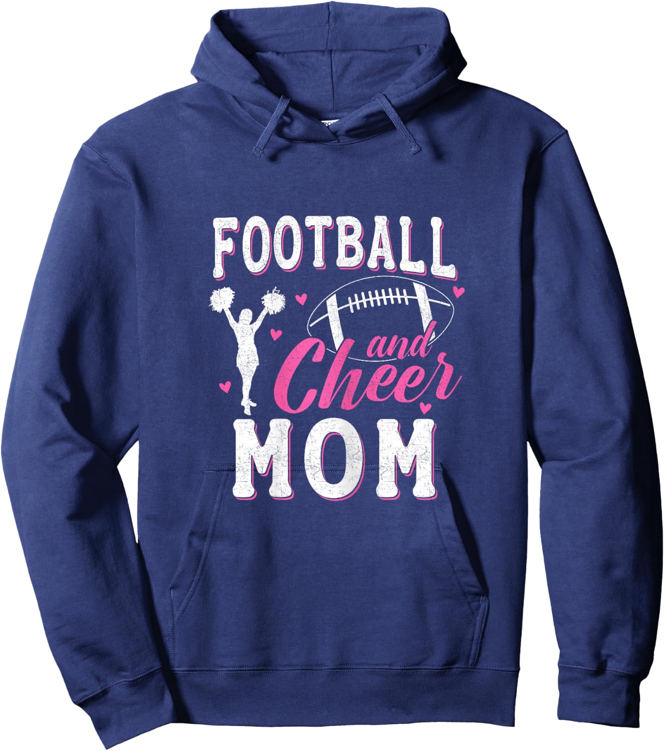 Funny Cheerleading Mom Football and Cheer Mom Hoodie - Hoodie | Navy