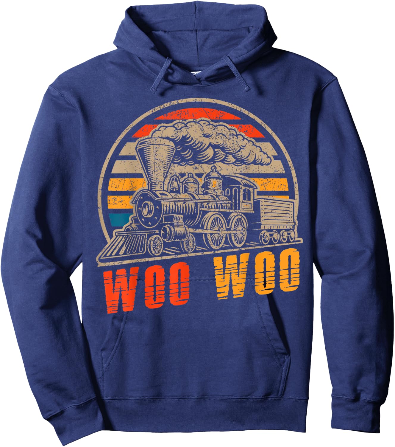 Vintage Trains Woo Woo Retro Vintage Train Hoodie - Hoodie | Navy
