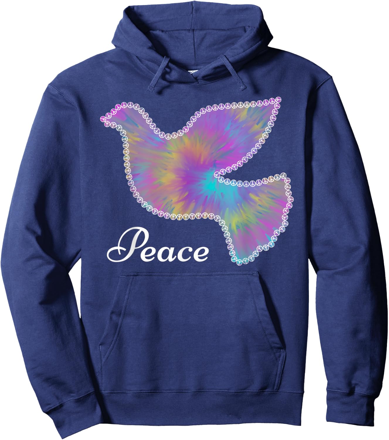 Peace Dove Tie Dye Dove of Peace Hoodie - Hoodie | Navy