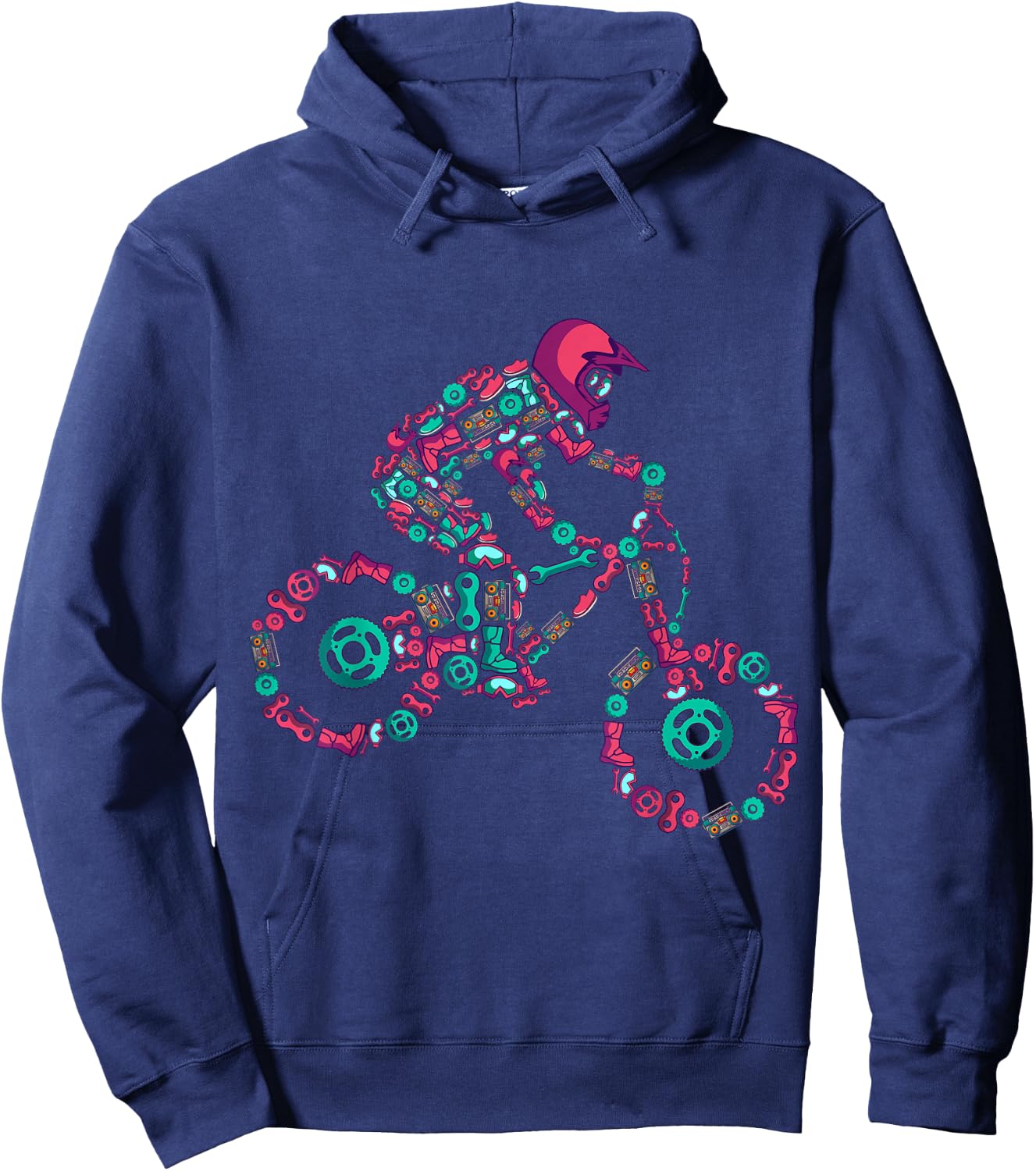Mountain Bike MTB Downhill Biker Children Boys Hoodie - Hoodie | Navy