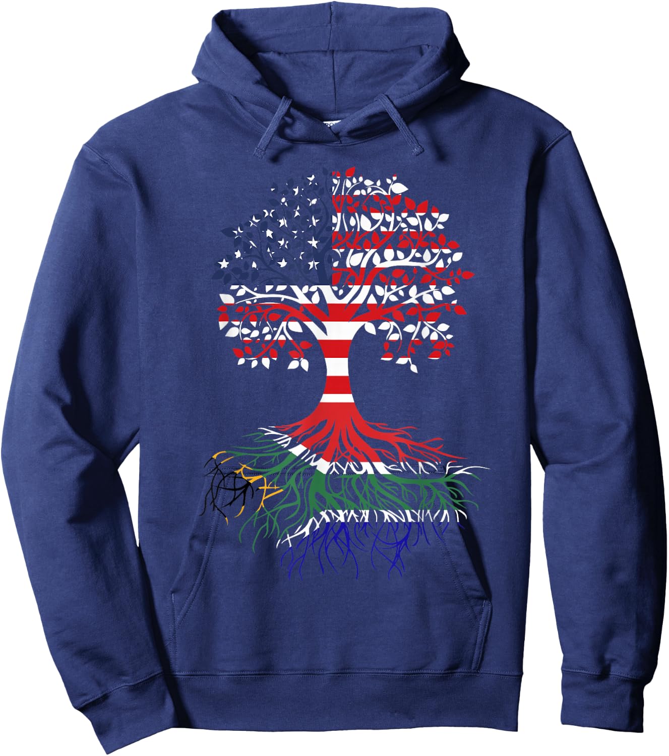 South African Roots American Grown Tree Flag Hoodie - Hoodie | Navy