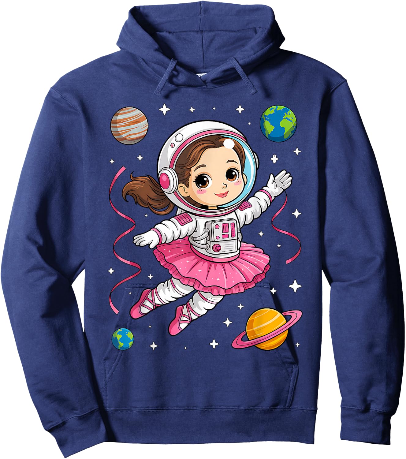 Ballerina Girl Space Astronaut Hoodie - Hoodie | Navy