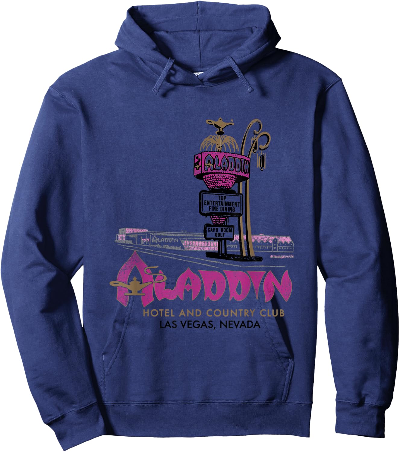 Vintage Aladdin Hotel and Casino Las Vegas Hoodie - Hoodie | Navy