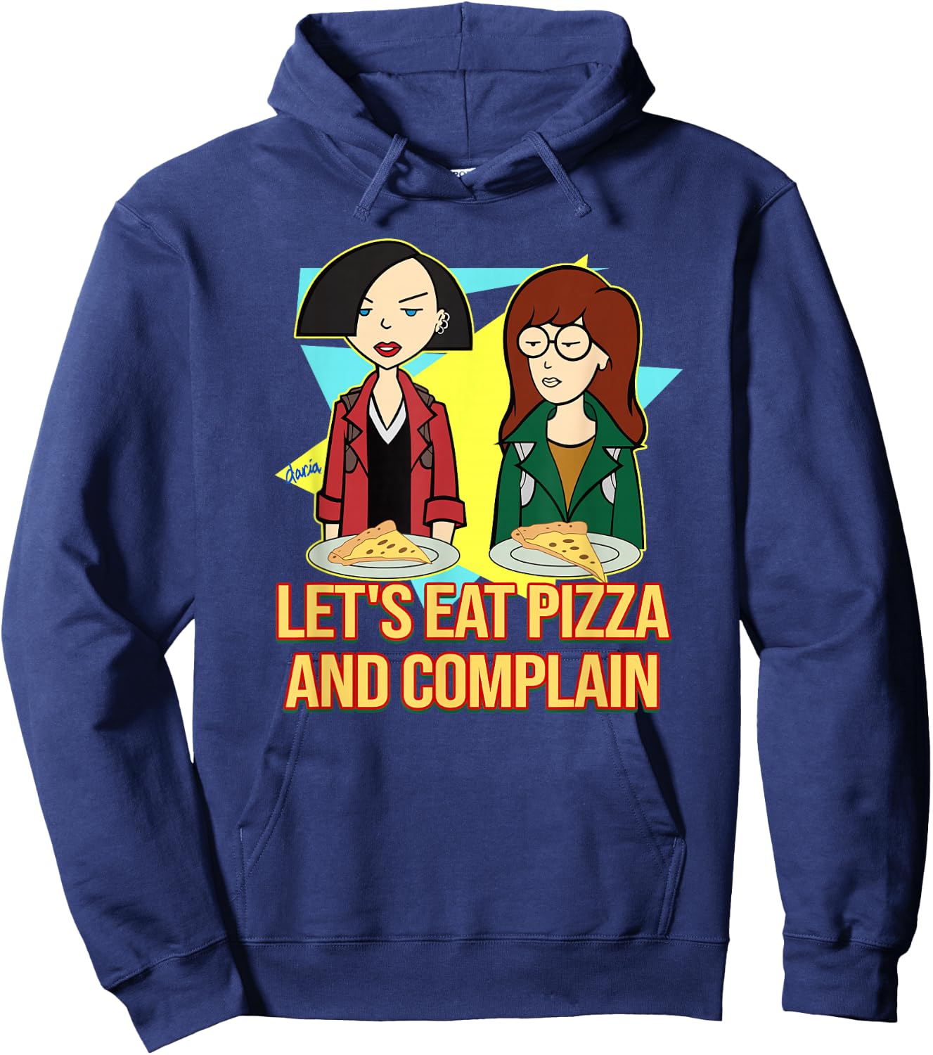 Daria & Jane - Let's Eat Pizza and Complain Hoodie - Hoodie | Navy