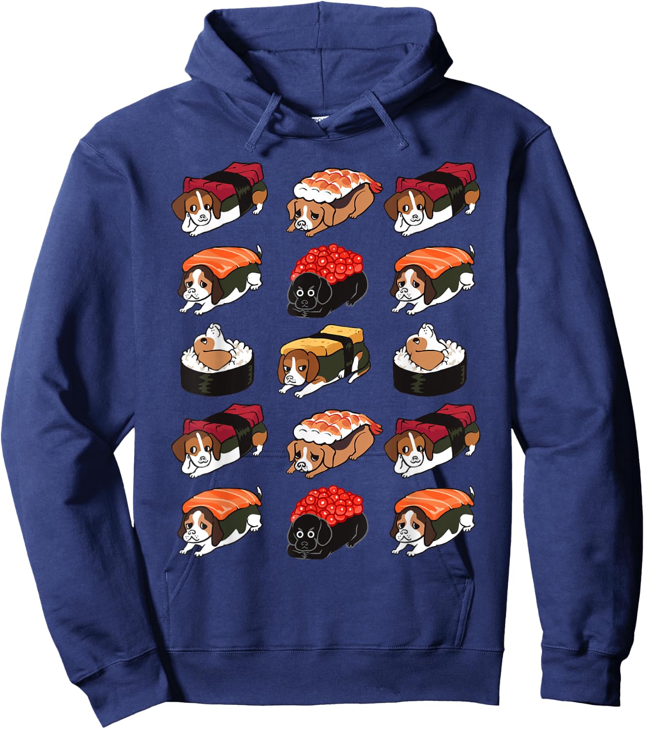 Sushi Beagle Funny Hoodie - Hoodie | Navy