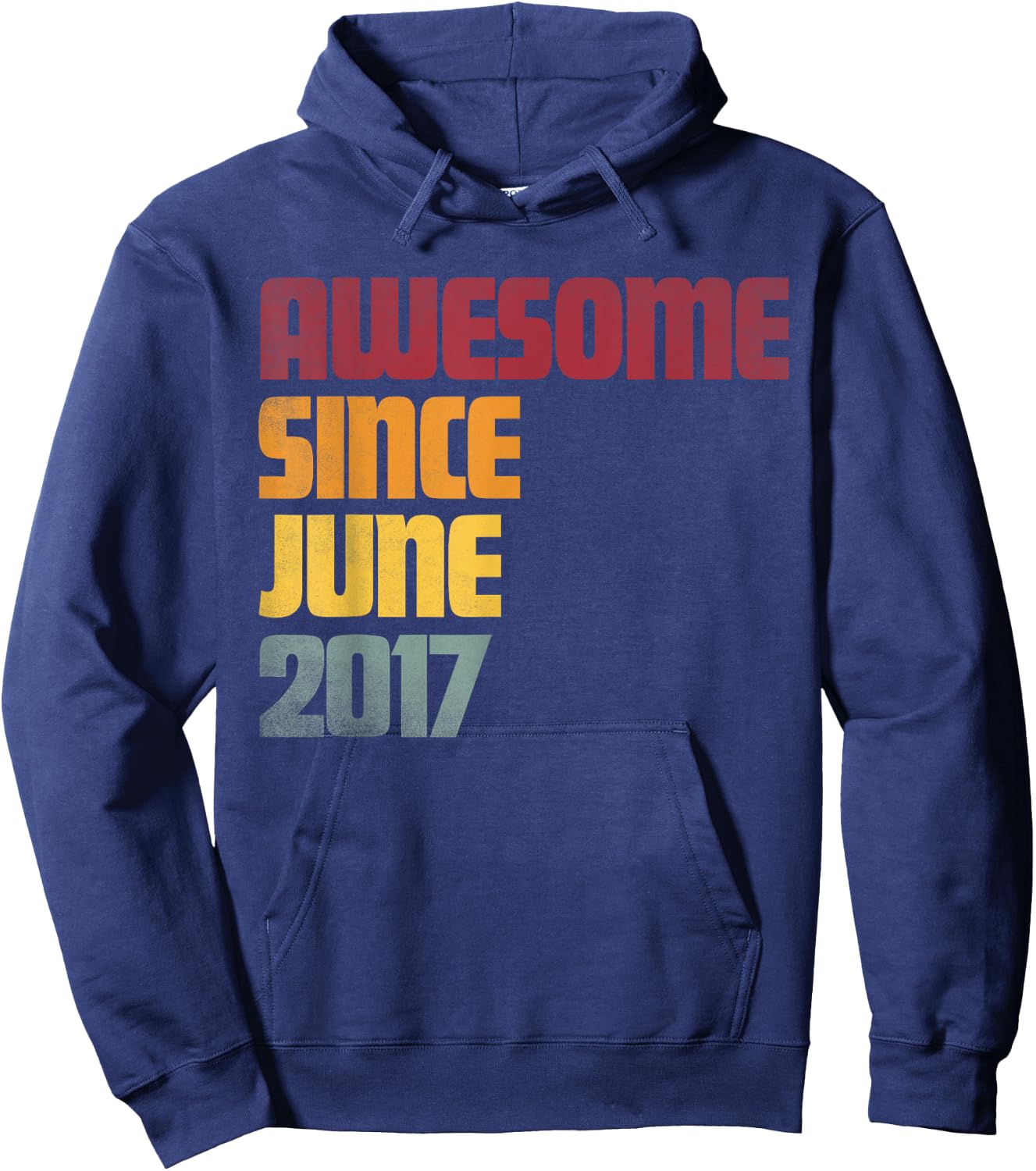 Awesome Since June 2017 9th Birthday - Vintage Hoodie - Hoodie | Navy