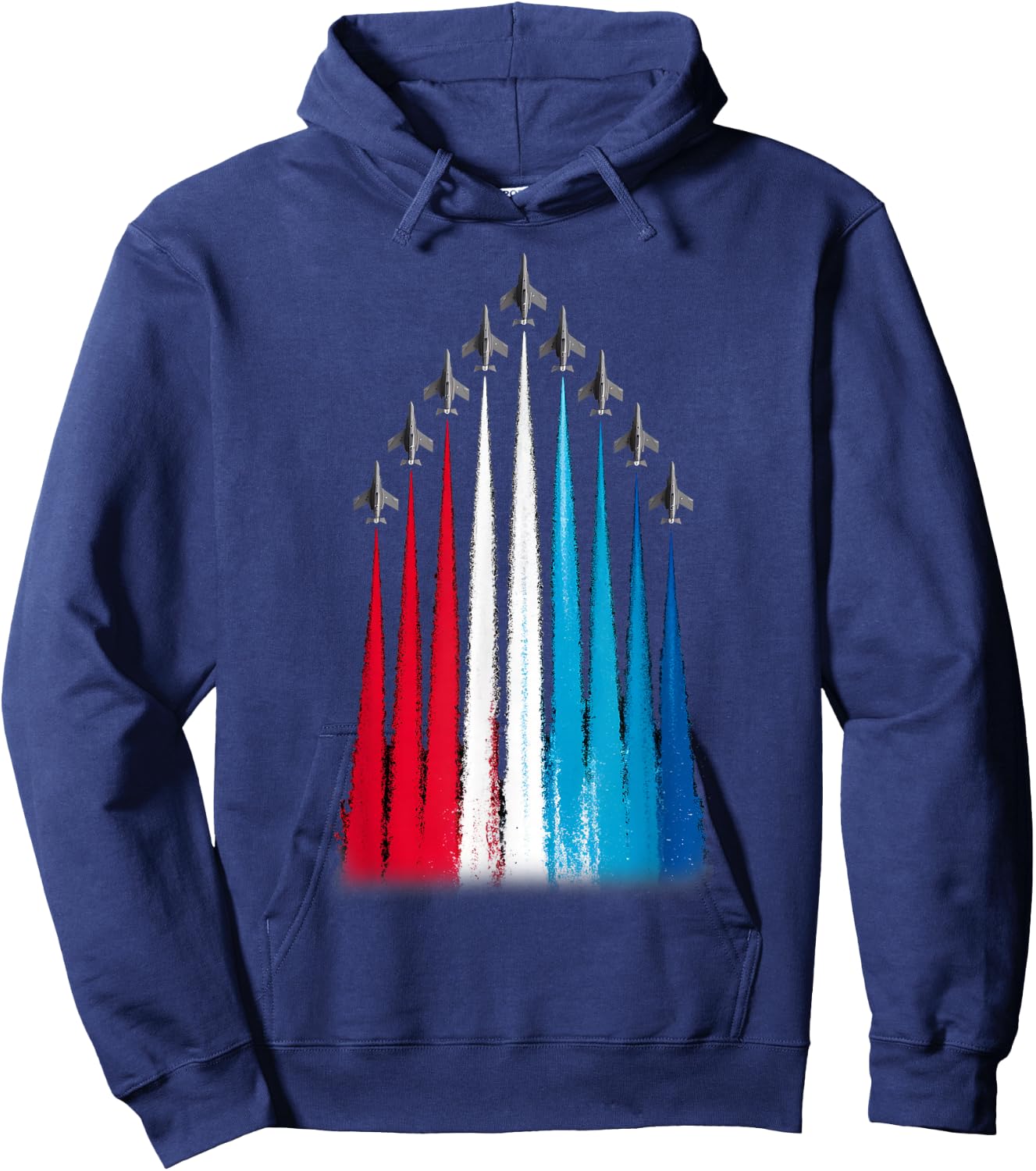 Patriotic USA Flag Fighter Jets 4th Of July Hoodie - Hoodie | Navy