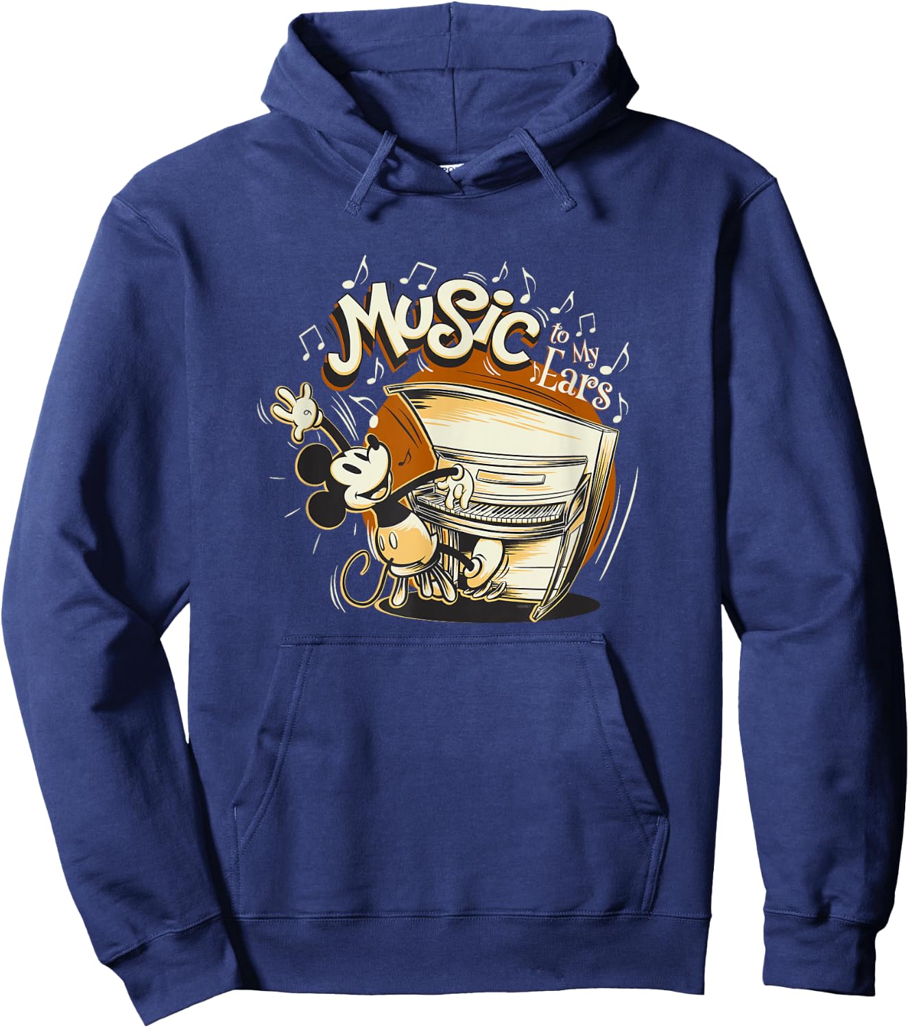 Disney Mickey Mouse Vintage Music To My Ears Hoodie - Hoodie | Navy