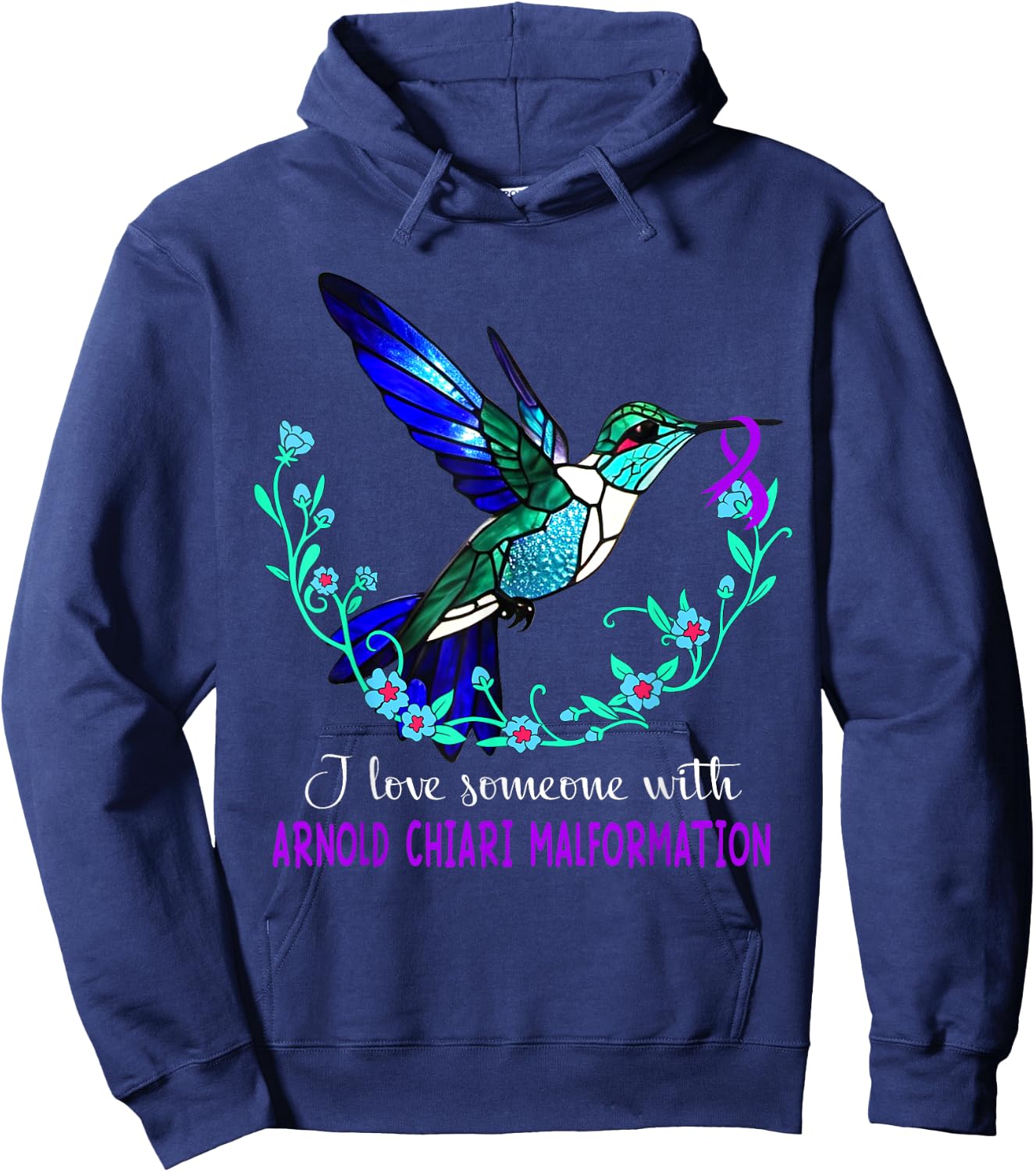 I love someone with Arnold Chiari Malformation Hoodie - Hoodie | Navy