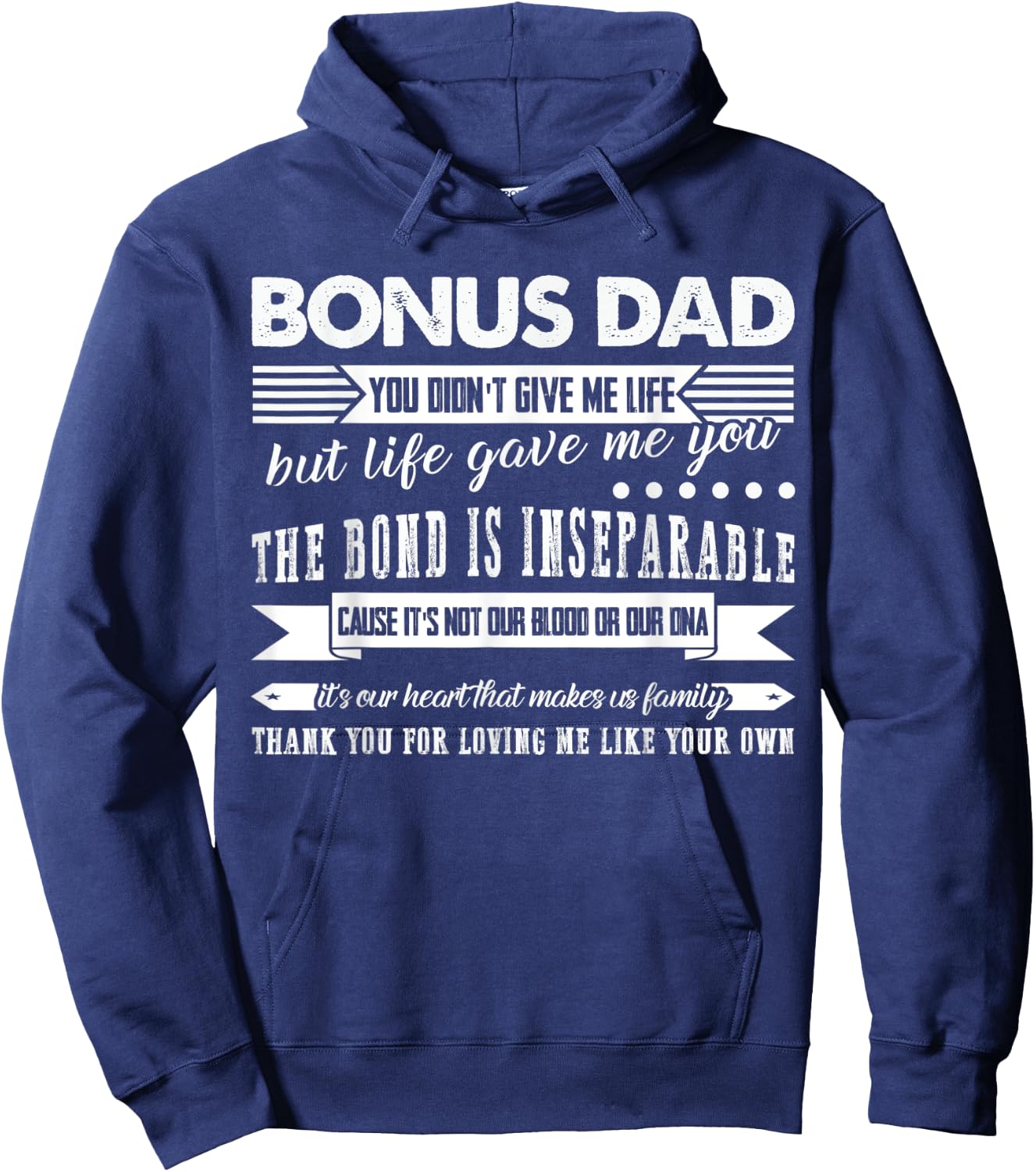 Bonus Dad Thank you for loving me Bonus Dad Hoodie - Hoodie | Navy