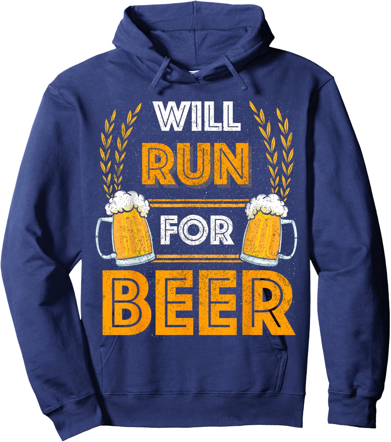 Will Run For Beer Funny Running Hoodie - Hoodie | Navy