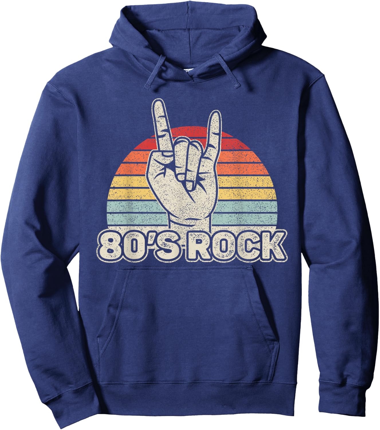 Vintage Retro 80's Rock Band Hoodie - Hoodie | Navy