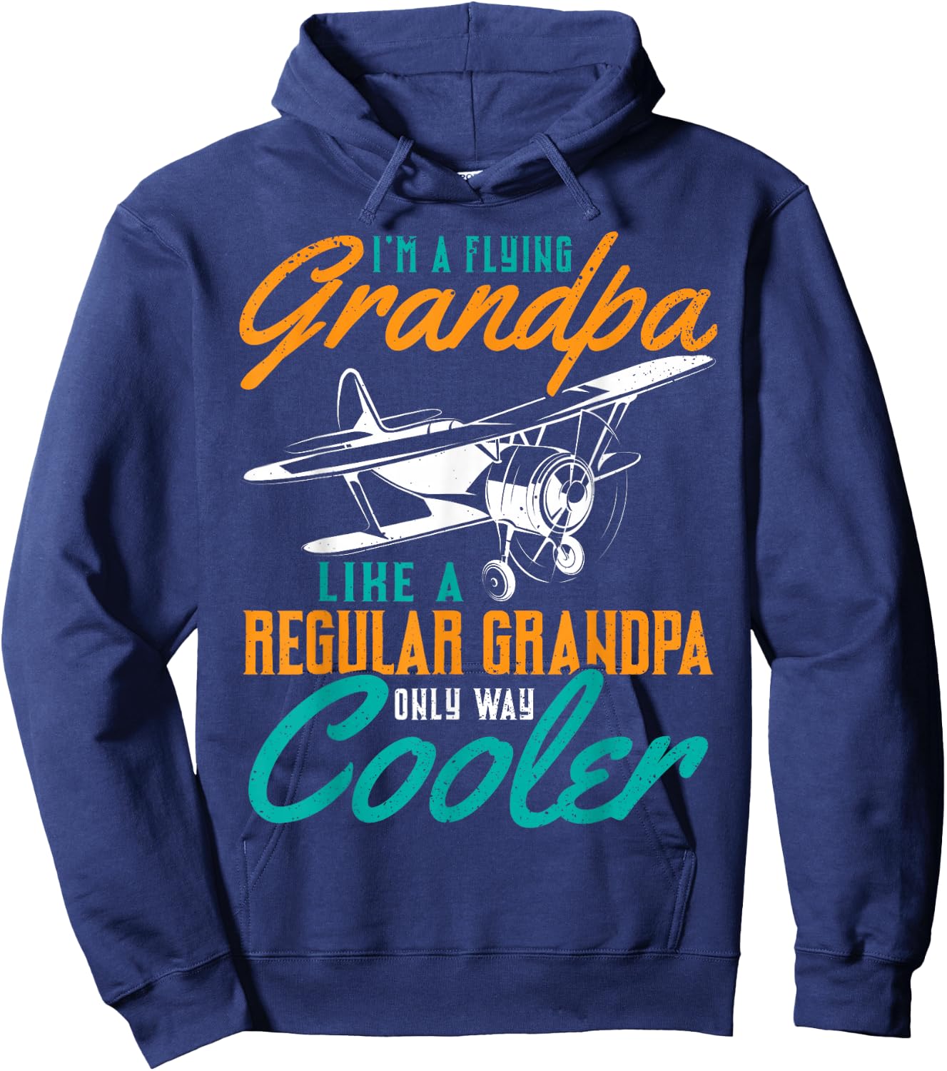 Airplane Gifts - Pilot Grandpa Airplane Novelty Hoodie - Hoodie | Navy
