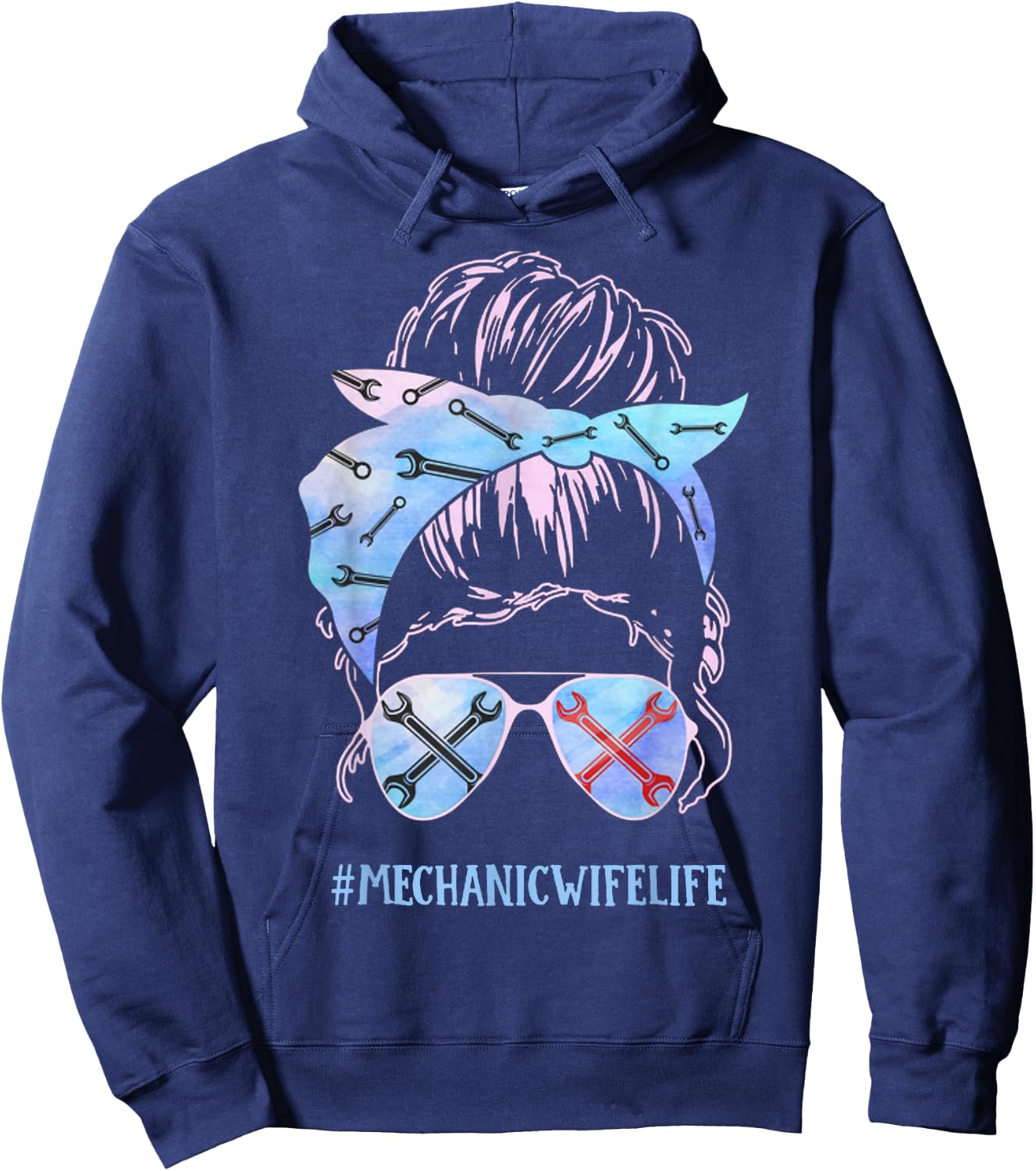 Mechanic Wife Life Hoodie - Hoodie | Navy