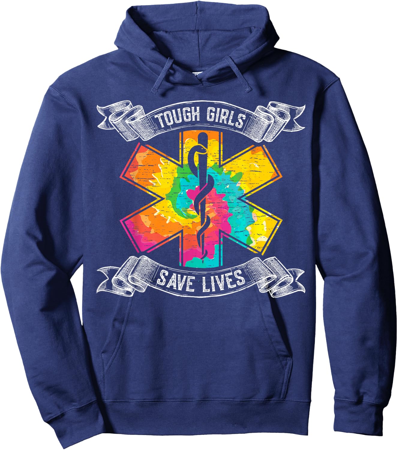Tough Girls Save Lifes - EMT Paramedics Hoodie - Hoodie | Navy