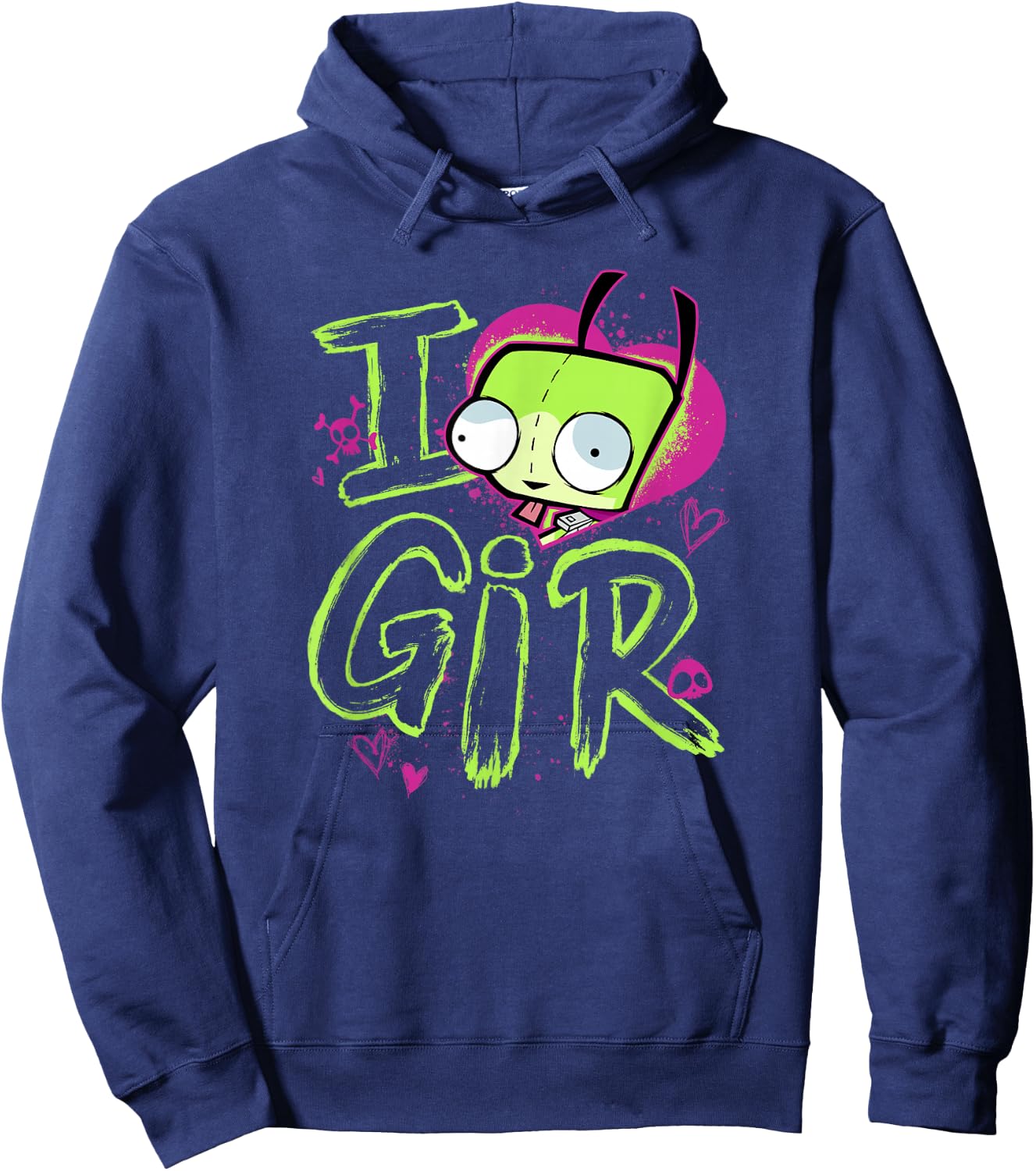 Invader Zim Valentine's Day I Love Gir Small Hoodie - Hoodie | Navy