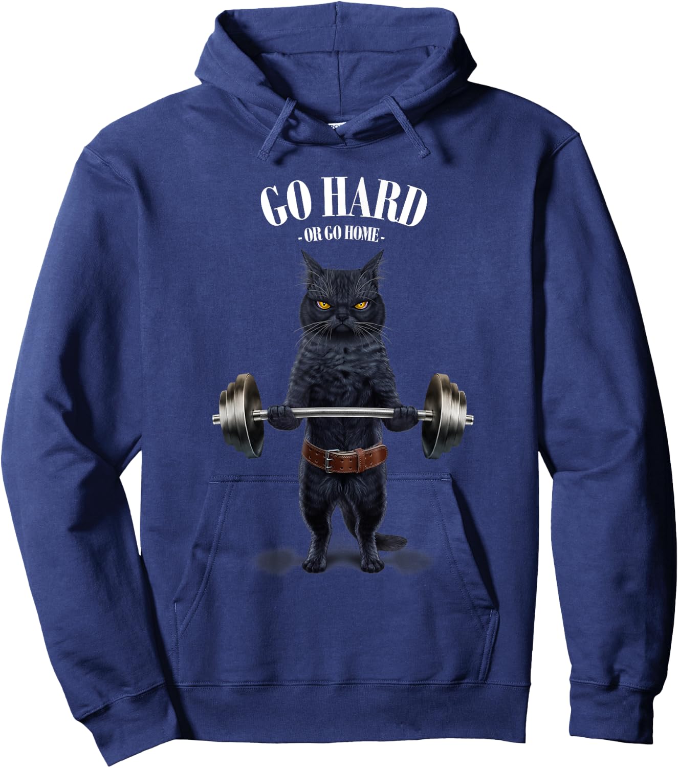 Black Cat Weightlifting in Fitness Gym Hoodie - Hoodie | Navy