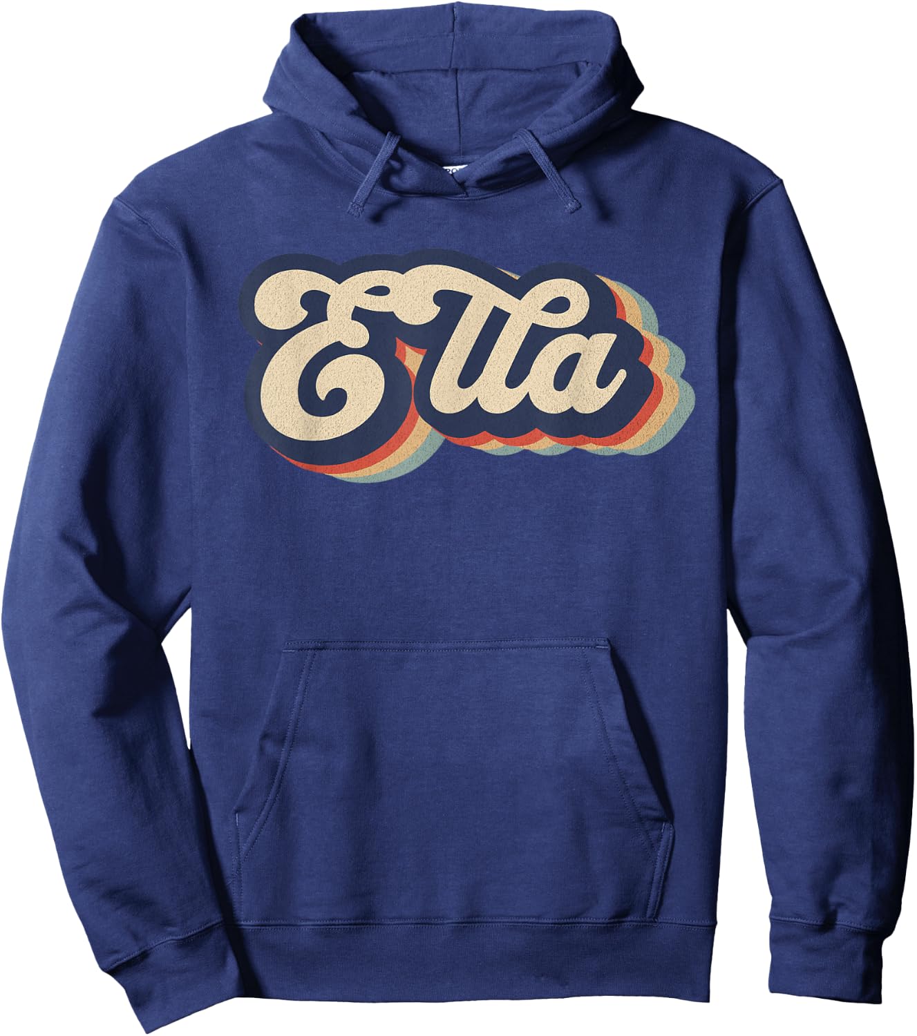 Retro Vintage Ella Name Personalized Hoodie - Hoodie | Navy