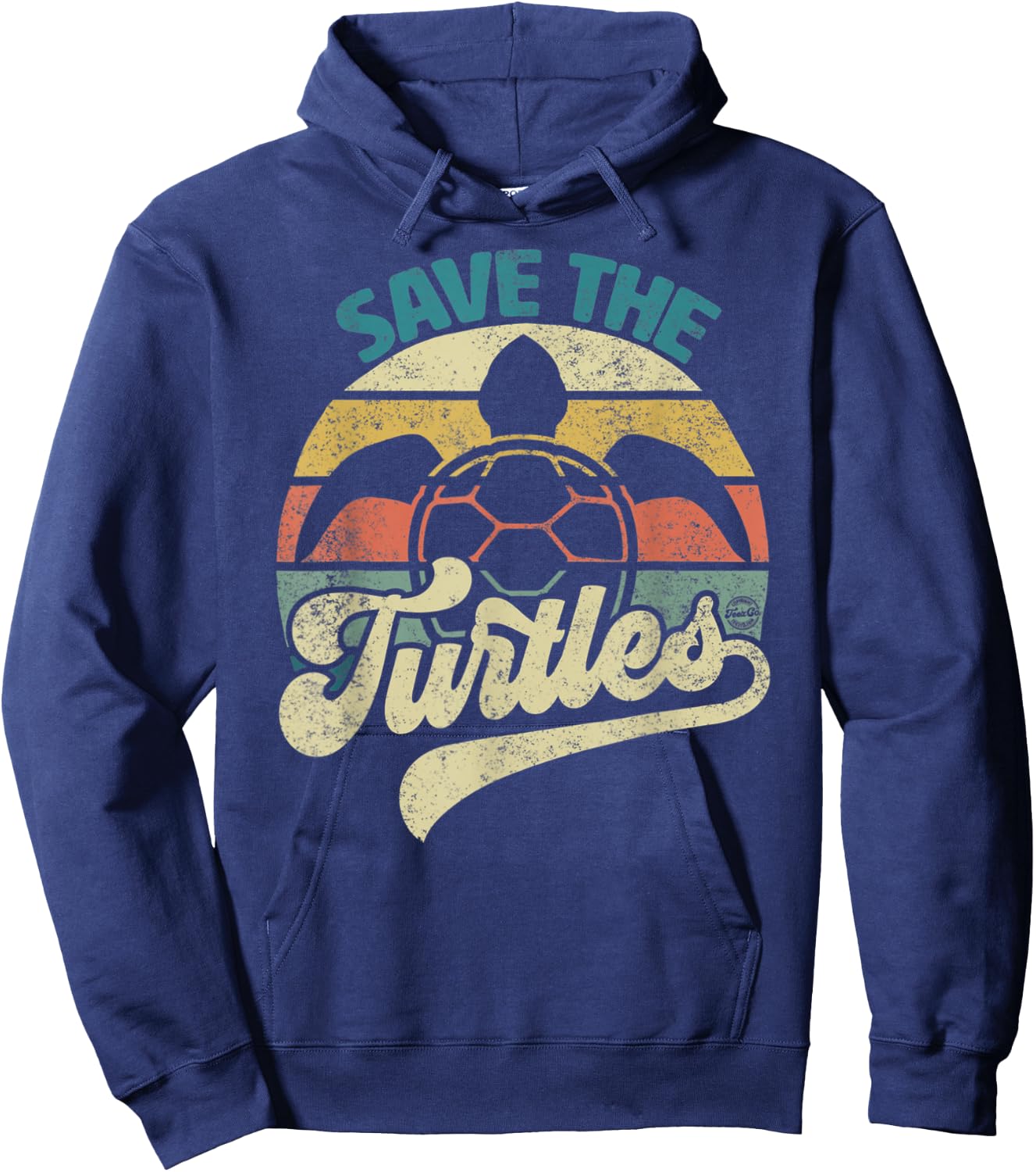 Save The Turtles Retro Hoodie - Hoodie | Navy
