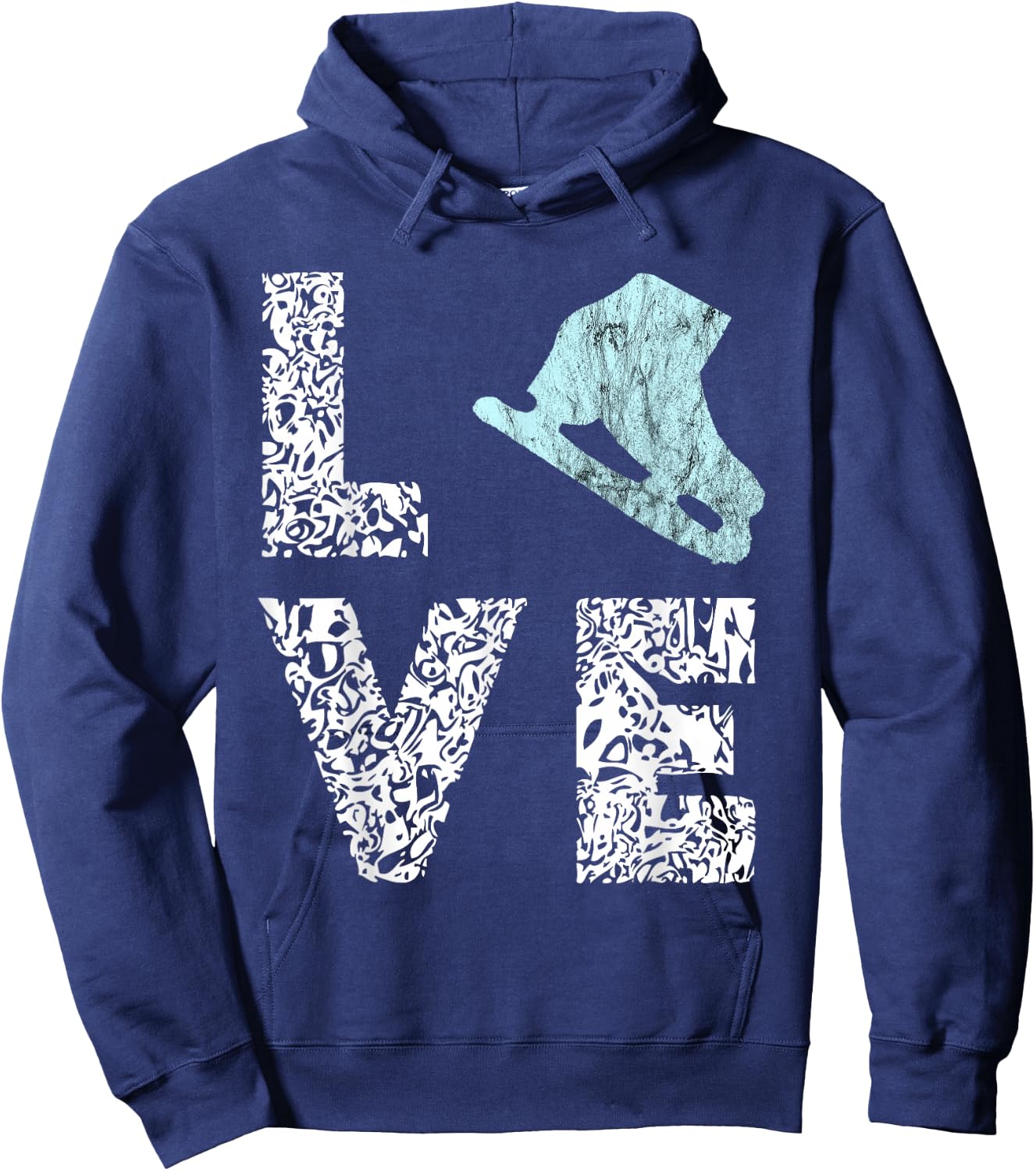 Ice Skates Figure Skating Ice Skates Rink Skate Hoodie - Hoodie | Navy