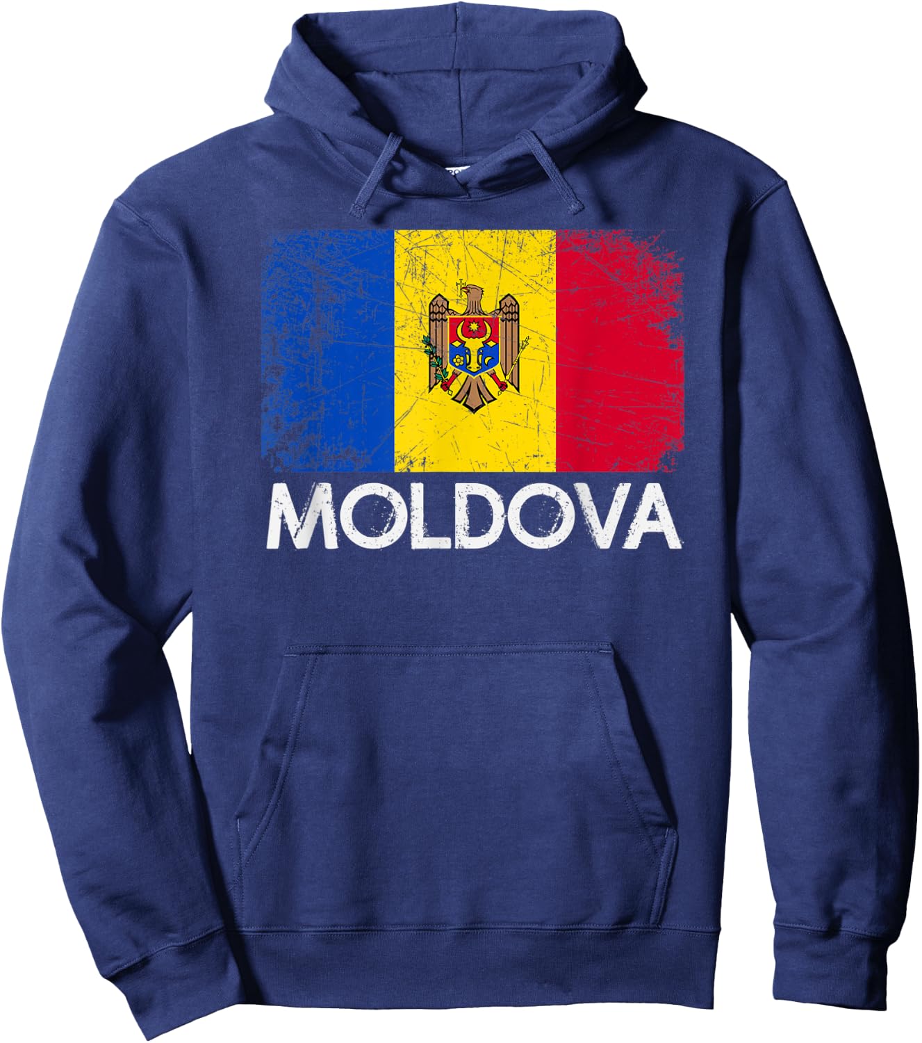 Moldovan Flag | Vintage Made In Moldova Gift Hoodie - Hoodie | Navy